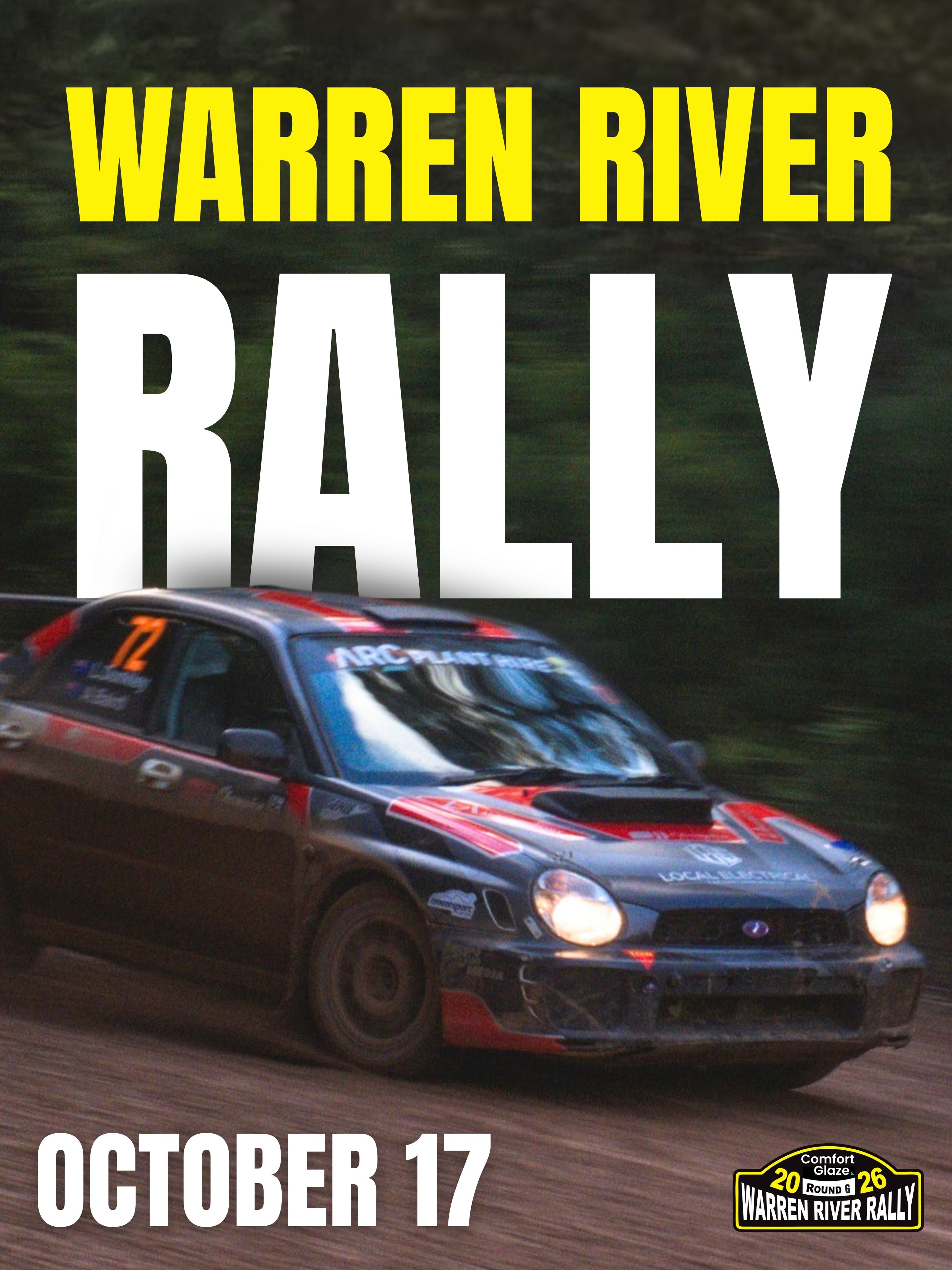 Comfort Glaze Warren River Rally — spectator event in Perth, WA on Saturday 17 October 2026
