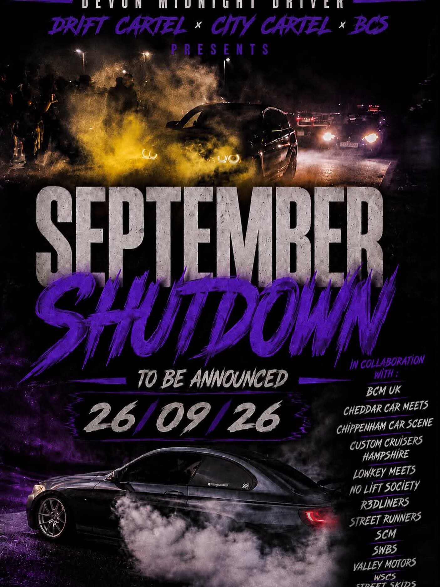 September Shutdown — JDM car meet in International on Saturday 26 September 2026