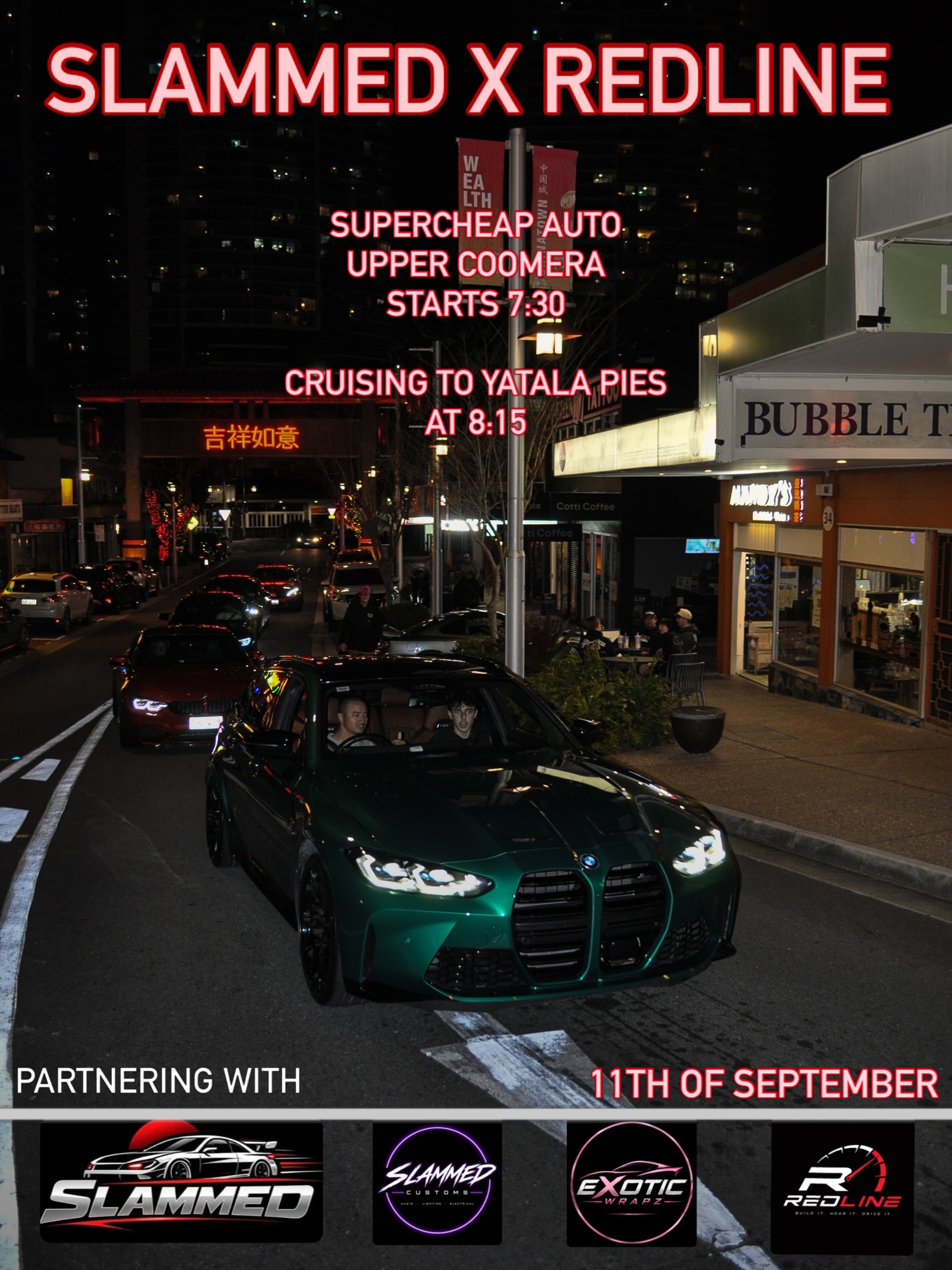 Slammed x Redline — Stance/Euro car meet in Gold Coast, QLD on Friday 11 September 2026