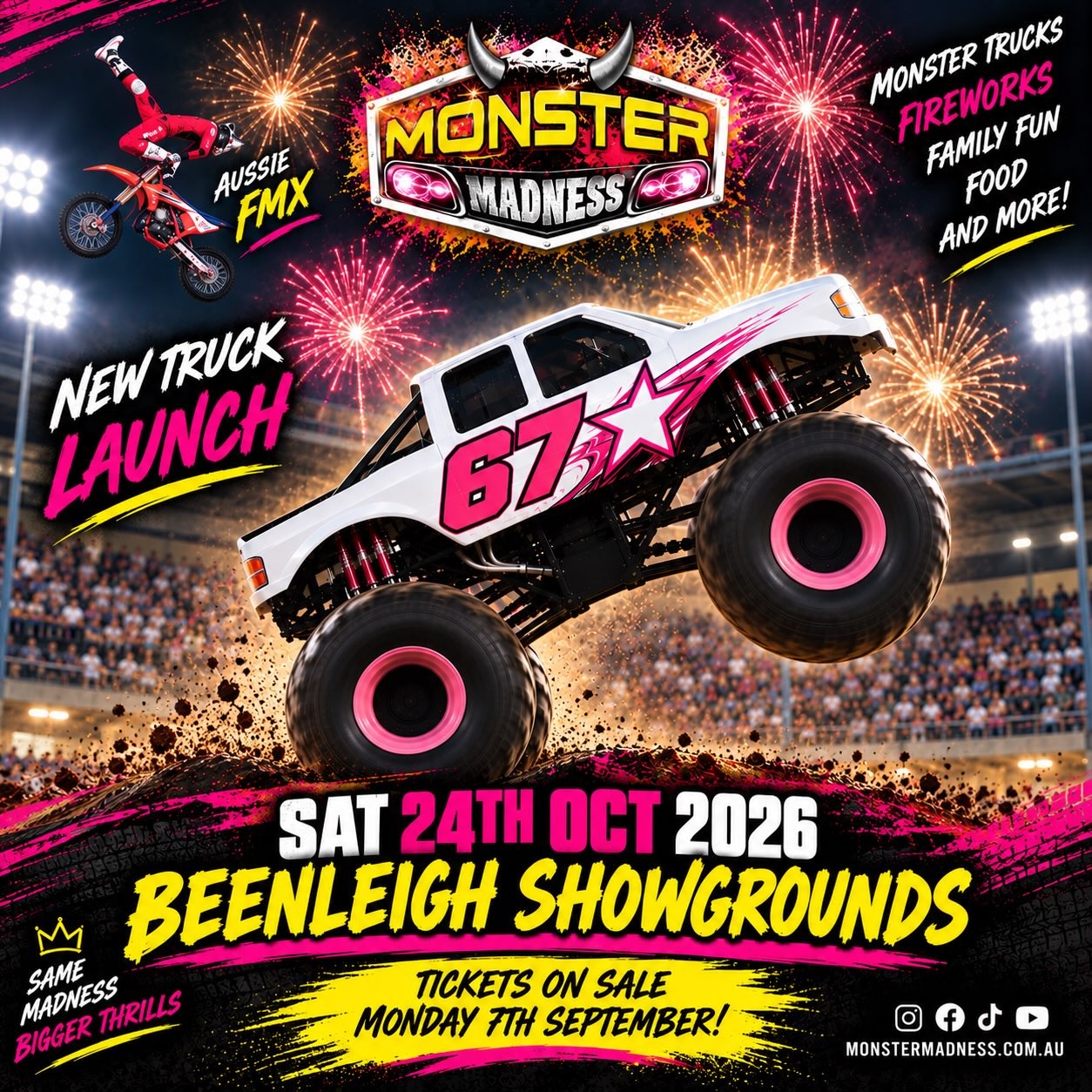Monster Madness — spectator event in Brisbane, QLD on Saturday 24 October 2026