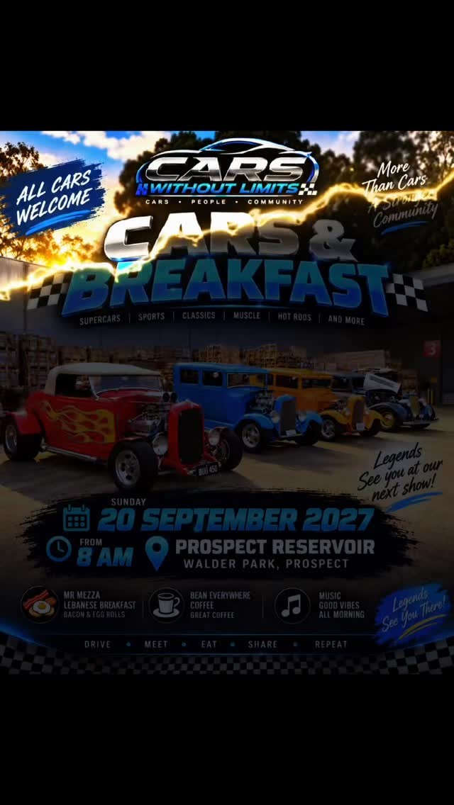 Cars & Breakfast — Classic/Exotic car meet in Sydney, NSW on Monday 20 September 2027