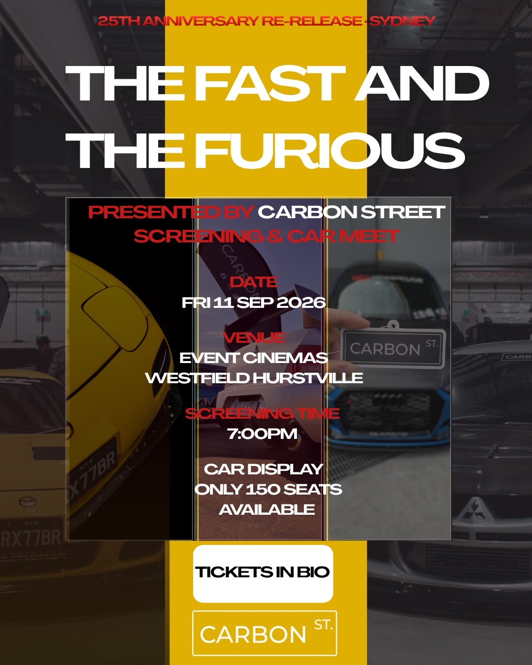 The Fast and the Furious 25th Anniversary Screening & Car Meet — JDM car meet in Sydney, NSW on Friday 11 September 2026