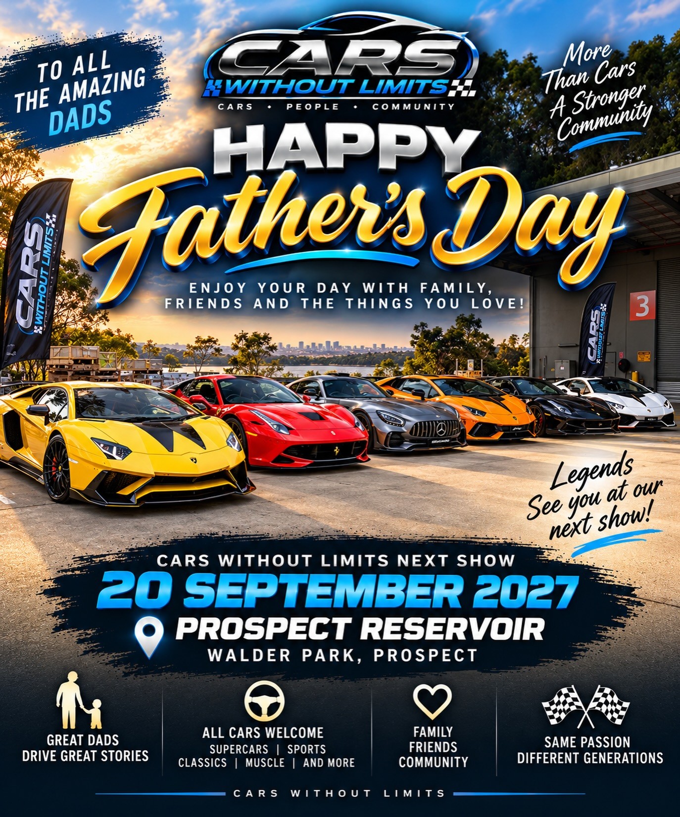 Cars Without Limits Next Show — Classic/Exotic car meet in Sydney, NSW on Monday 20 September 2027