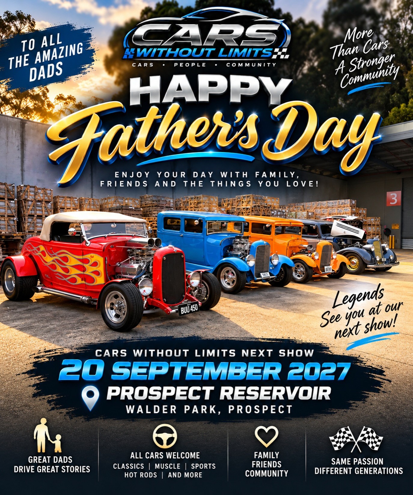Cars Without Limits Next Show — Classic/Exotic car meet in Sydney, NSW on Monday 20 September 2027