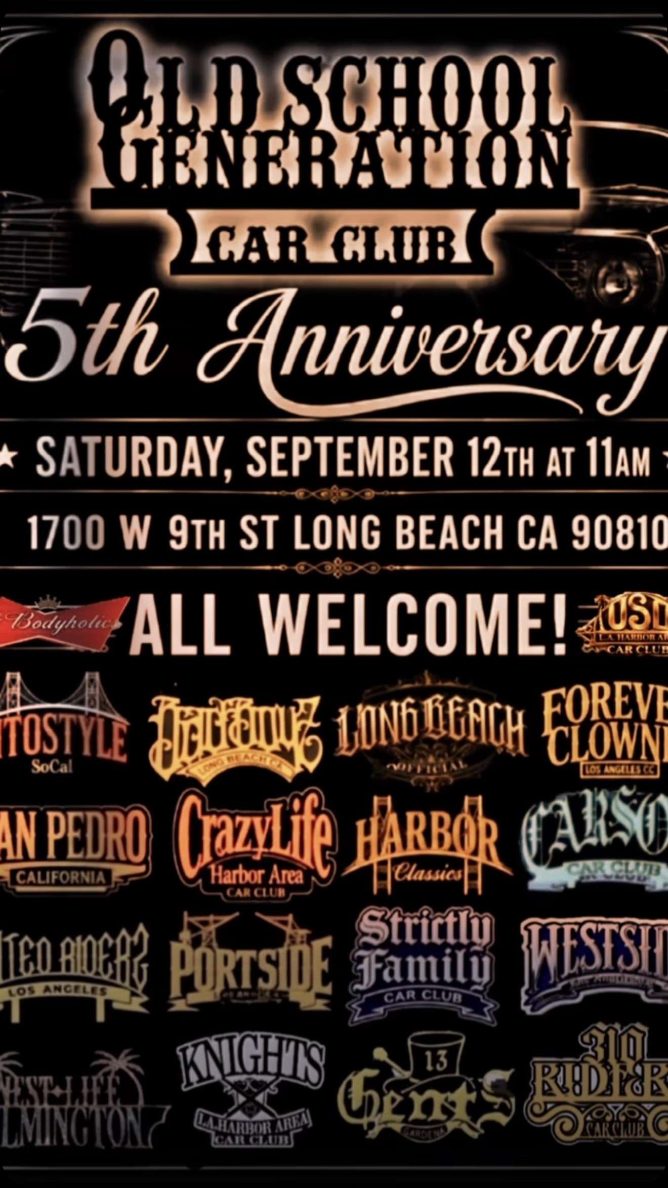 Old School Generation Car Club 5th Anniversary — Classic/Stance car meet in International on Saturday 12 September 2026