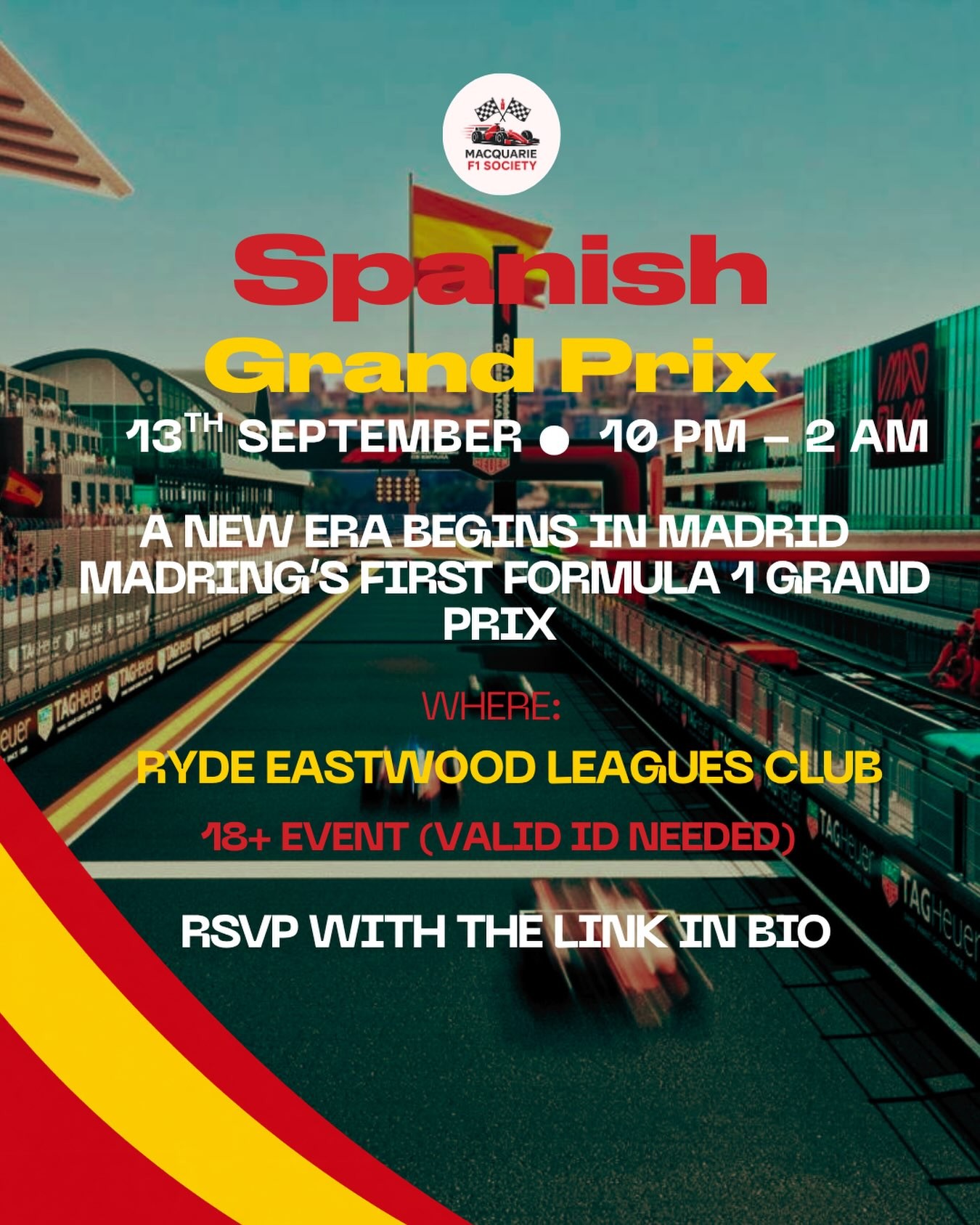 Spanish Grand Prix Watch Party — Exotic spectator event in Sydney, NSW on Sunday 13 September 2026