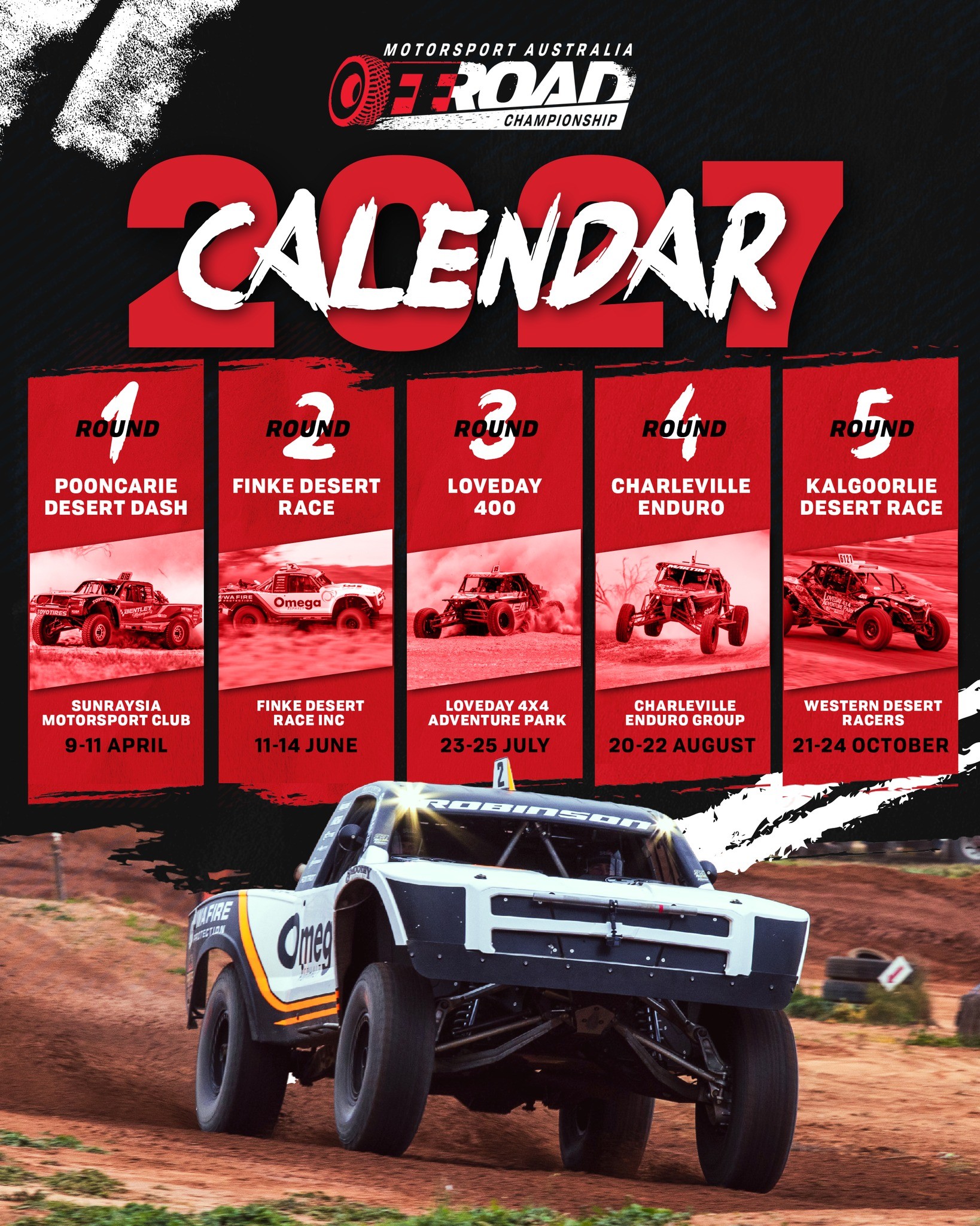 Motorsport Australia Off Road Championship 2027 — 4x4 spectator event in Sydney, NSW on Friday 9 April 2027