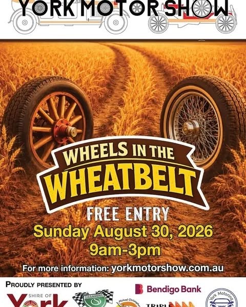 York Motor Show — Classic car meet in Perth, WA on Sunday 30 August 2026