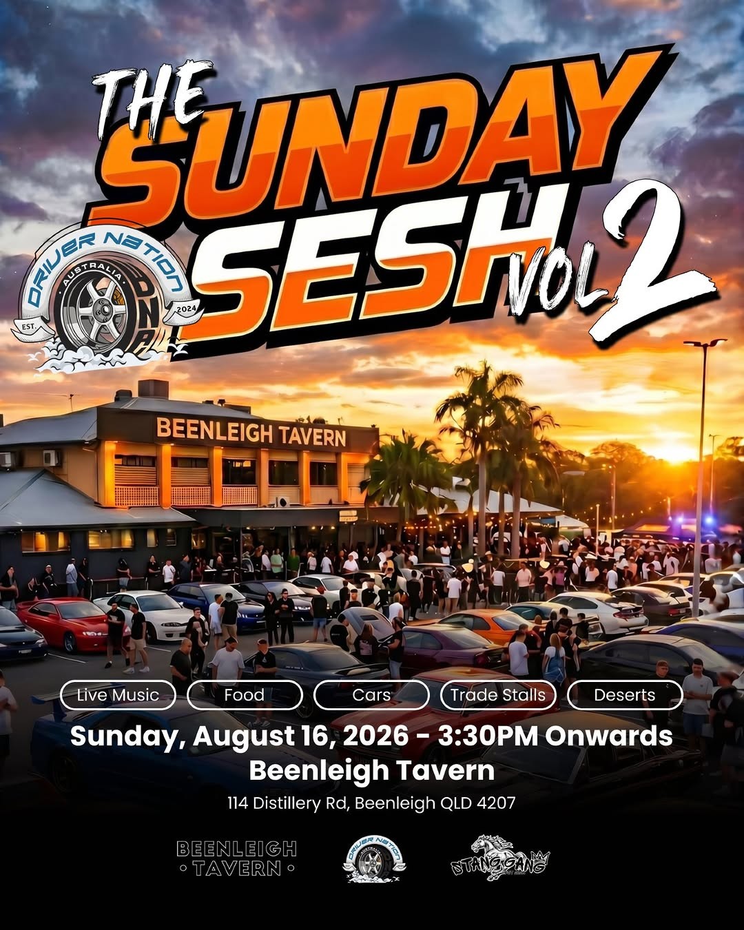 The Sunday Sesh Vol 2 — Muscle car meet in Brisbane, QLD on Sunday 16 August 2026