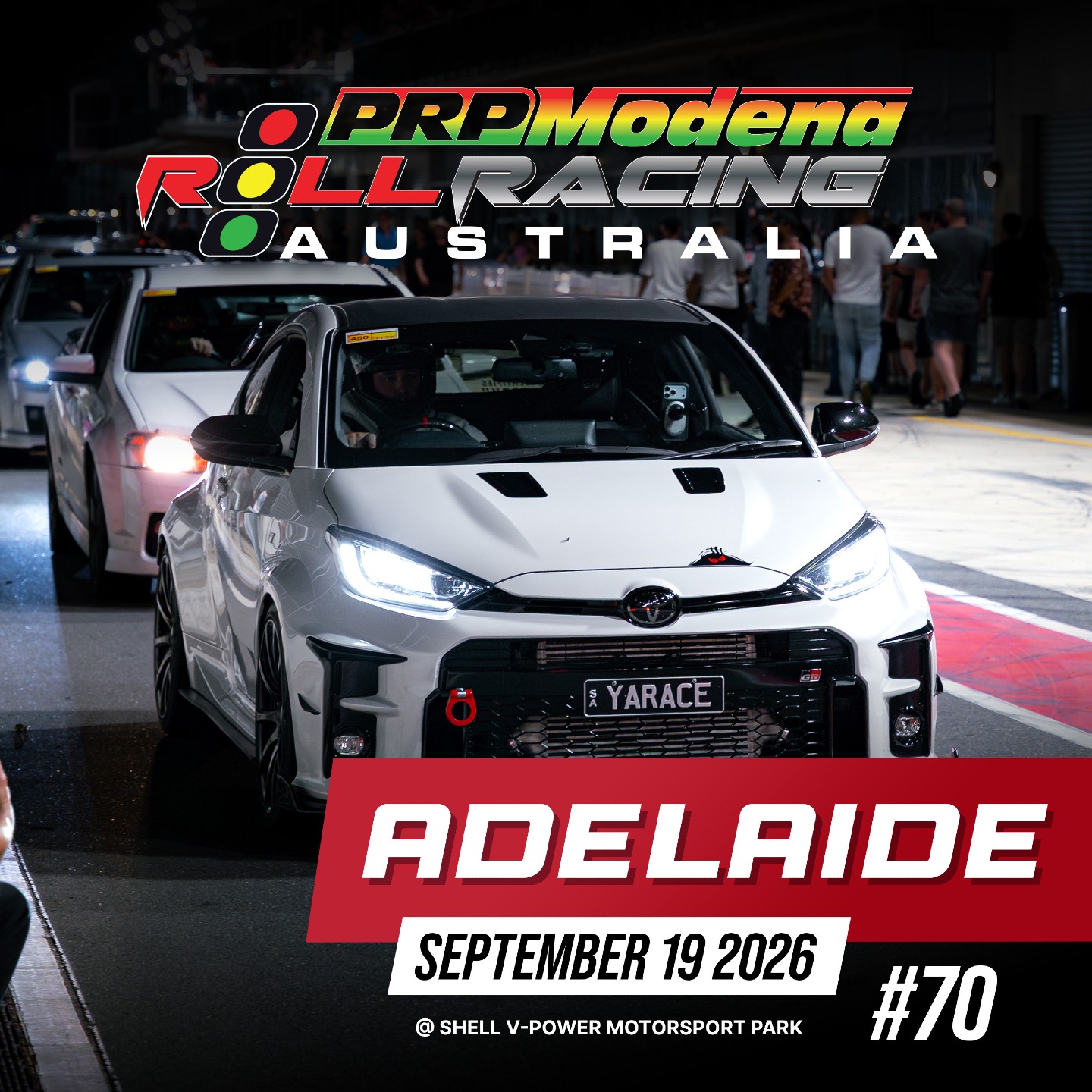PRP Modena Roll Racing Adelaide #70 — JDM/Muscle track day in Adelaide, SA on Saturday 19 September 2026