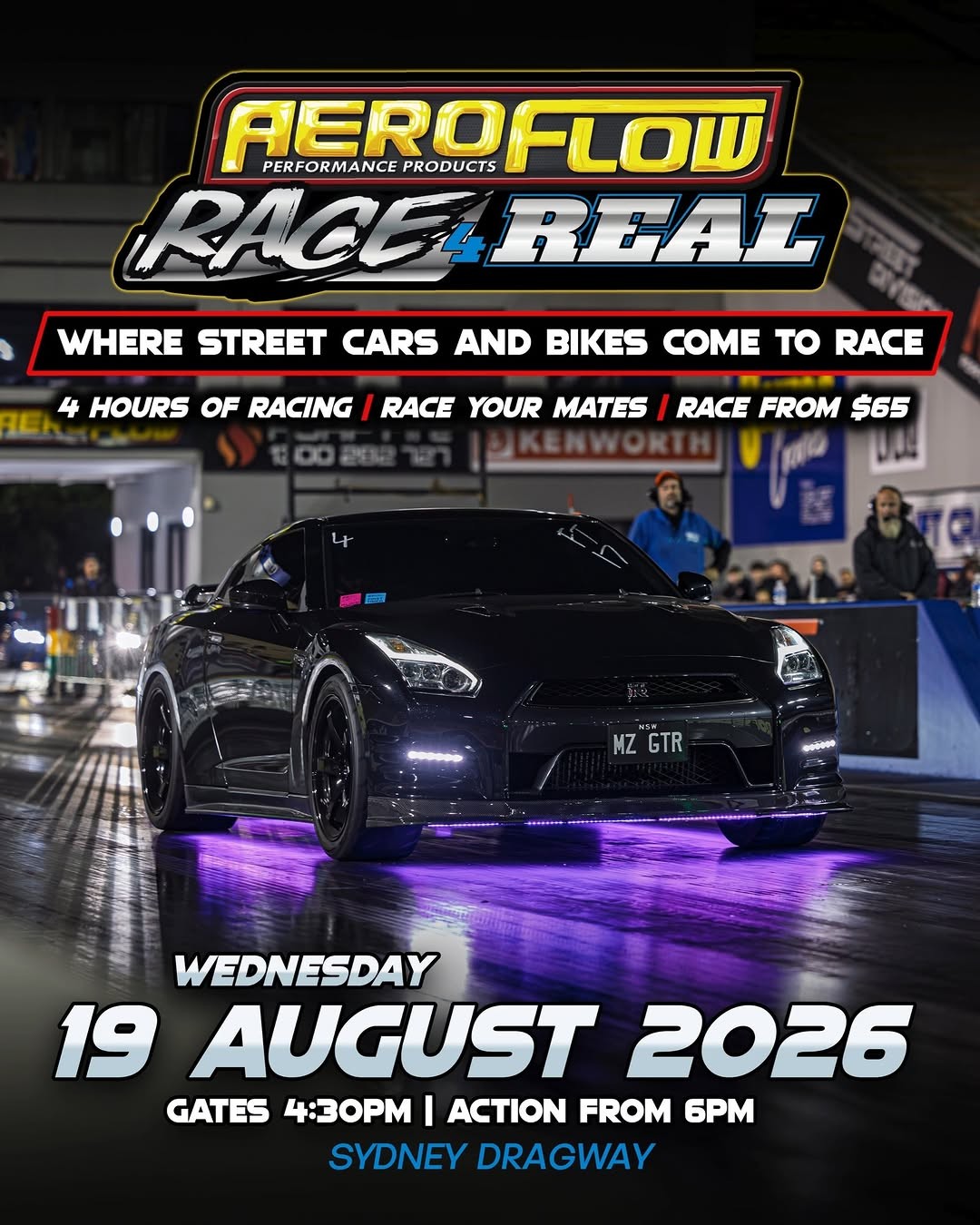 Aeroflow Race 4 Real — Muscle/JDM track day in Sydney, NSW on Wednesday 19 August 2026