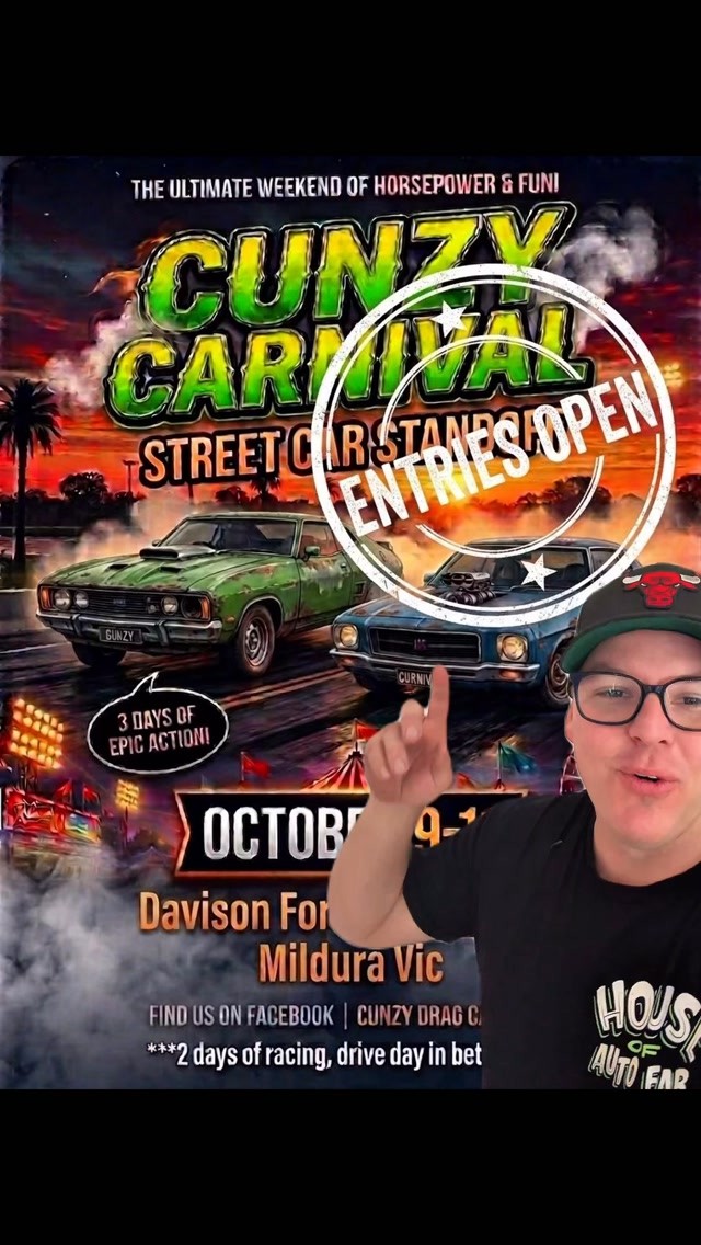 Cunzy Carnival Street Car Standoff — Muscle spectator event in Melbourne, VIC on Friday 9 October 2026