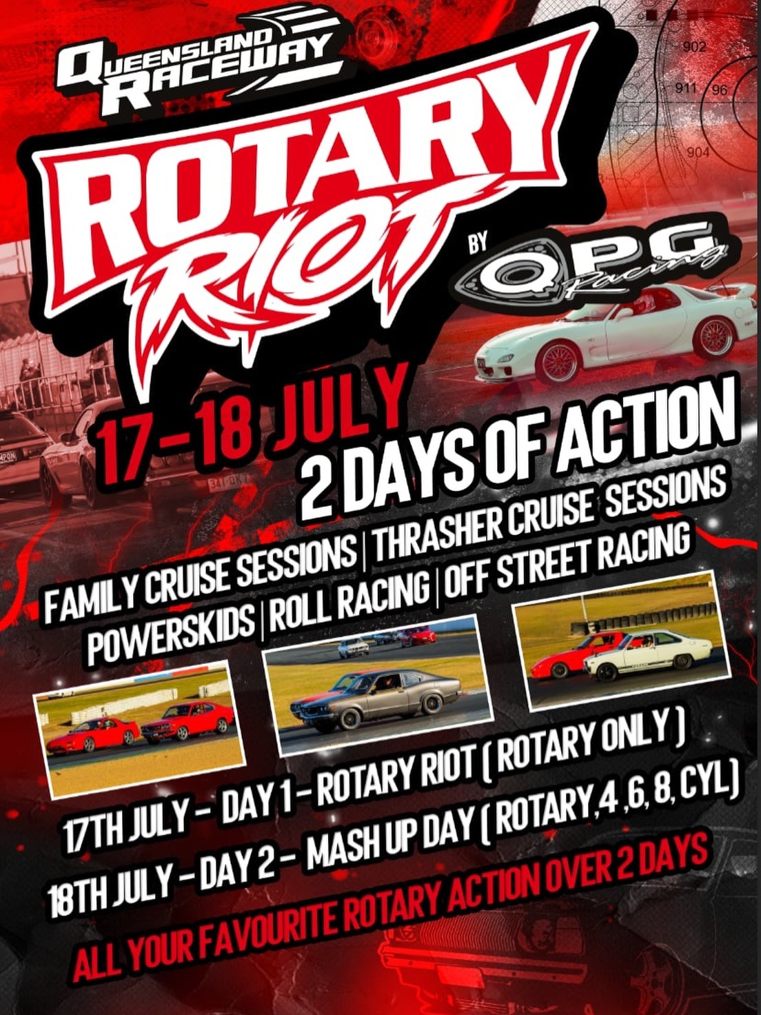Rotary Riot — JDM/Muscle track day in Brisbane, QLD on Saturday 17 July 2027