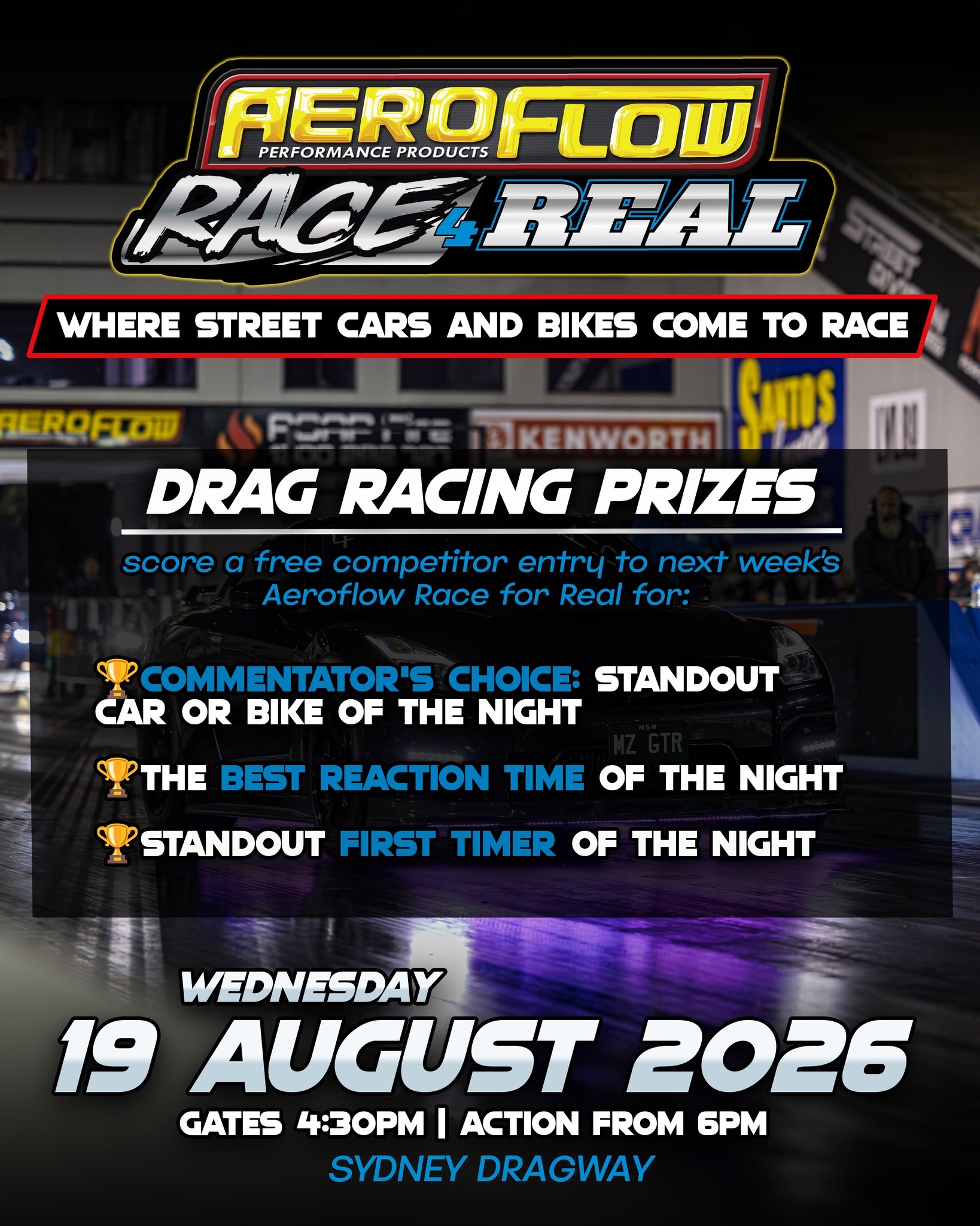 Aeroflow Race 4 Real — Muscle track day in Sydney, NSW on Wednesday 19 August 2026