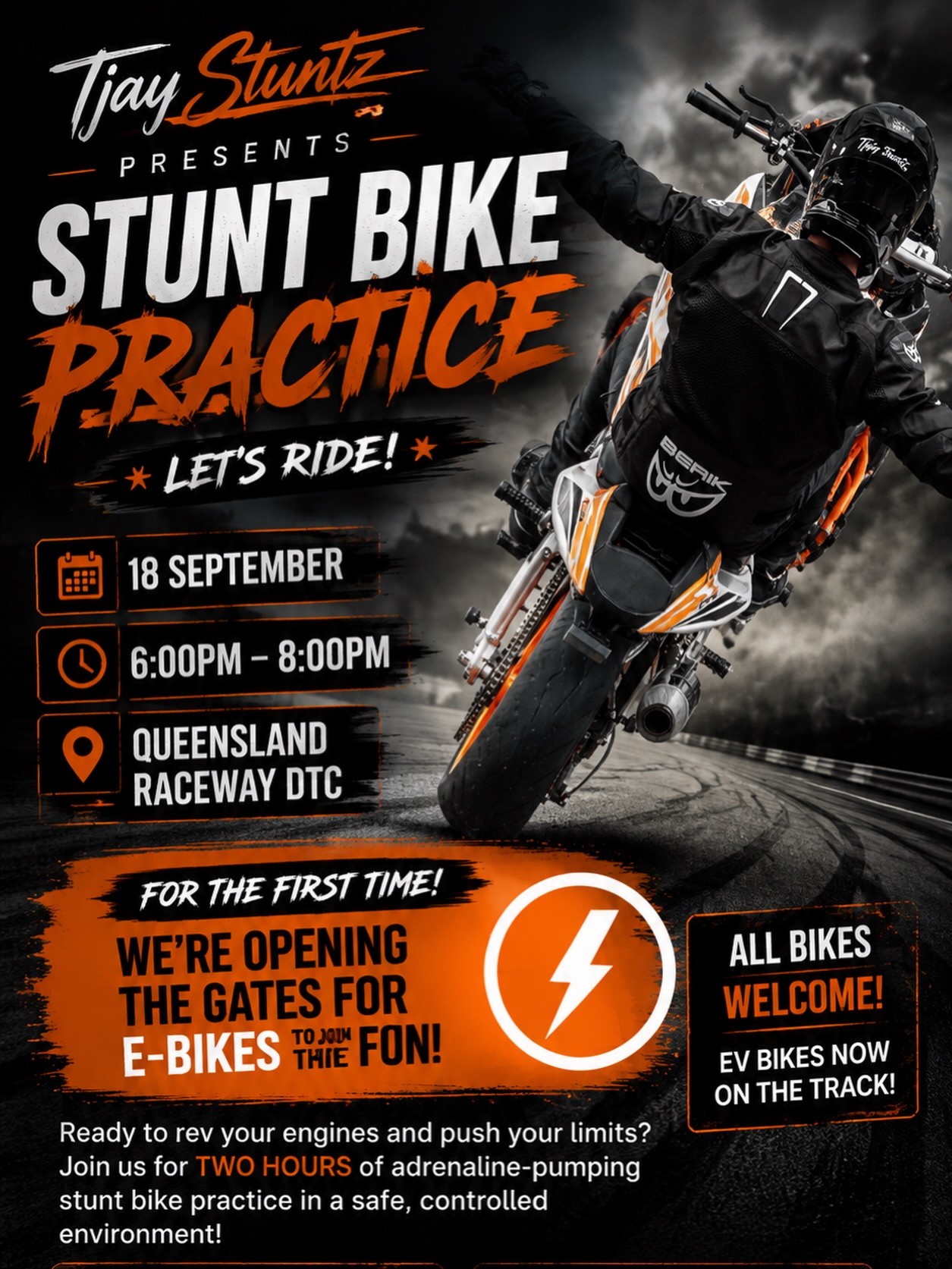 Stunt Bike Practice — track day in Brisbane, QLD on Friday 18 September 2026