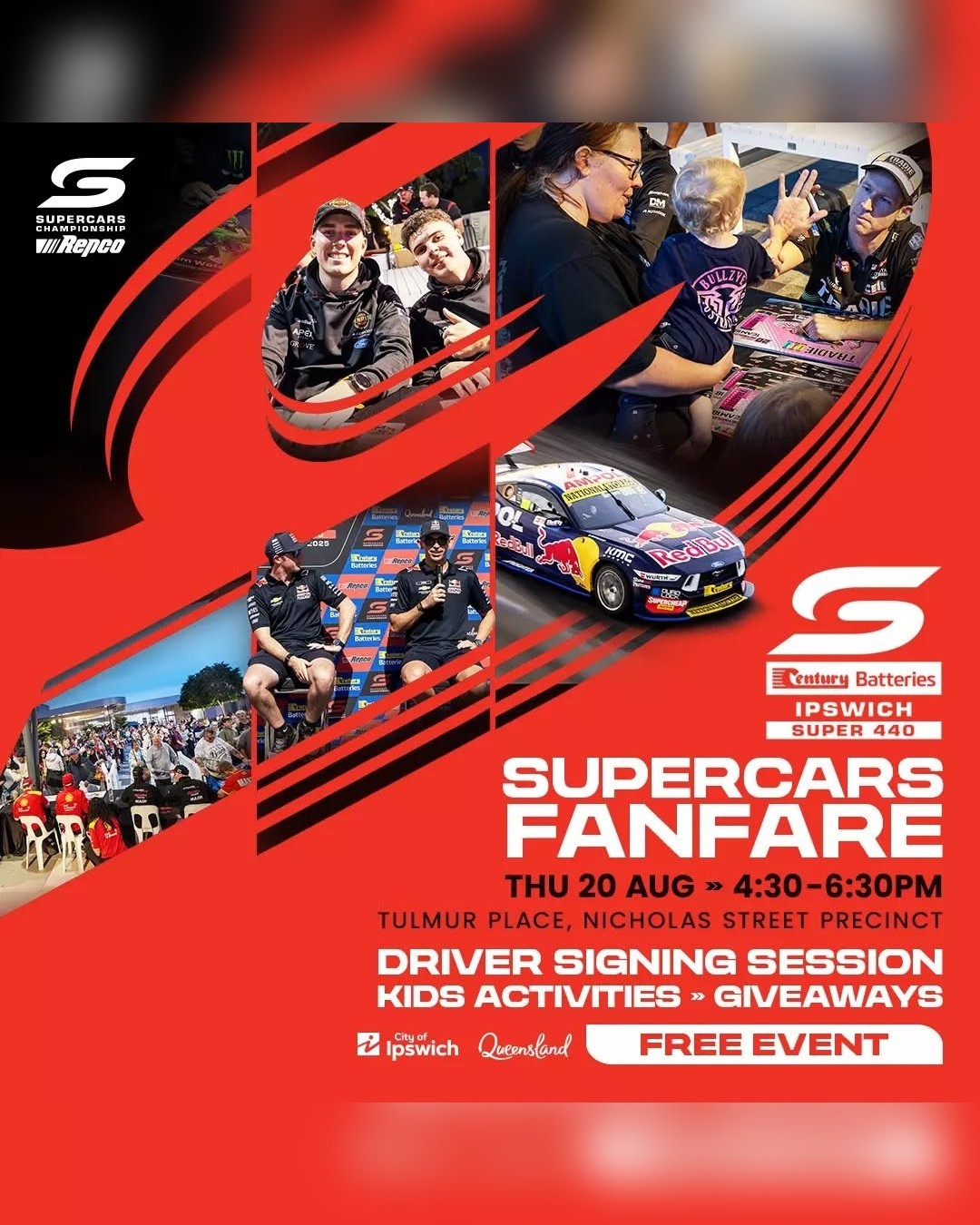 Supercars Fanfare — Exotic/JDM spectator event in Brisbane, QLD on Thursday 20 August 2026