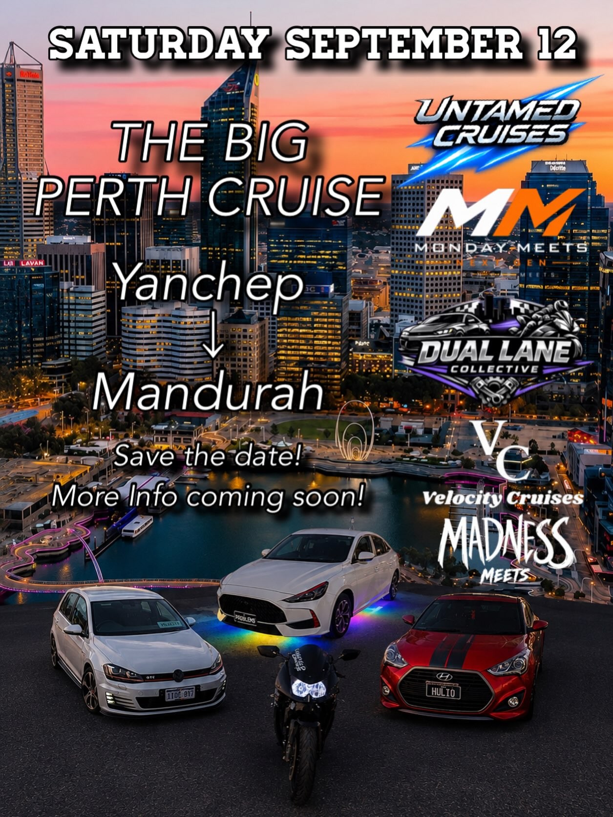 The Big Perth Cruise — Muscle/Euro car meet in Perth, WA on Saturday 12 September 2026