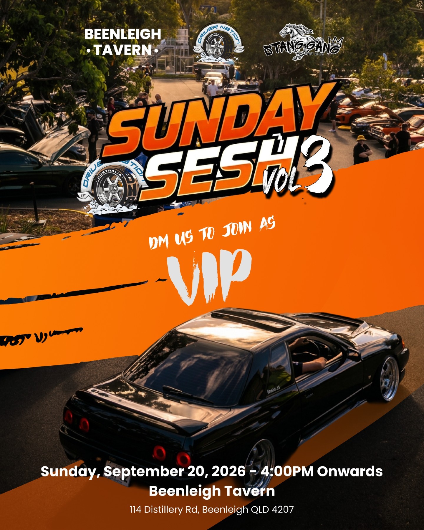 Sunday Sesh Vol 3 — JDM/Muscle car meet in Brisbane, QLD on Sunday 20 September 2026