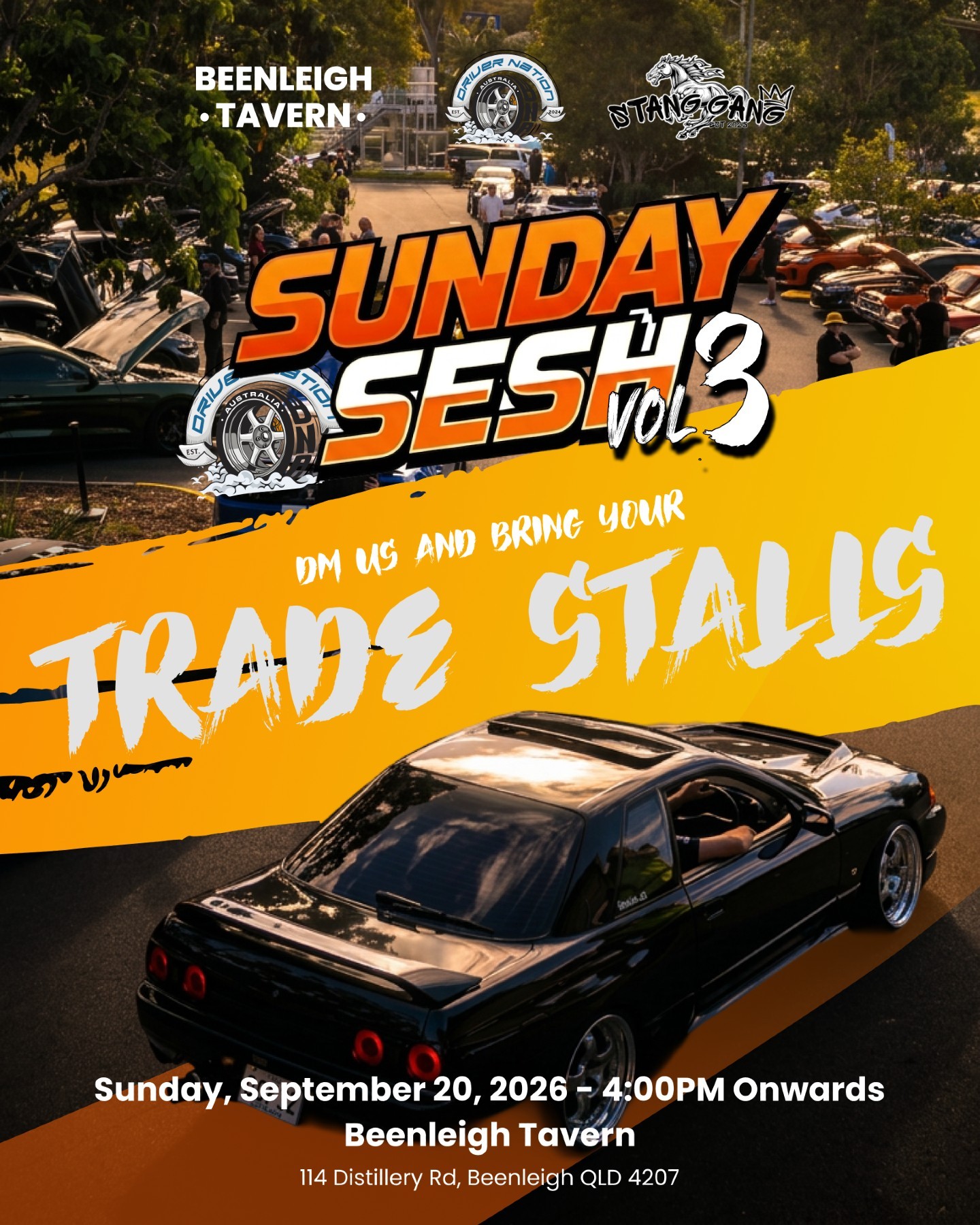 Sunday Sesh Vol 3 — JDM/Muscle car meet in Brisbane, QLD on Sunday 20 September 2026