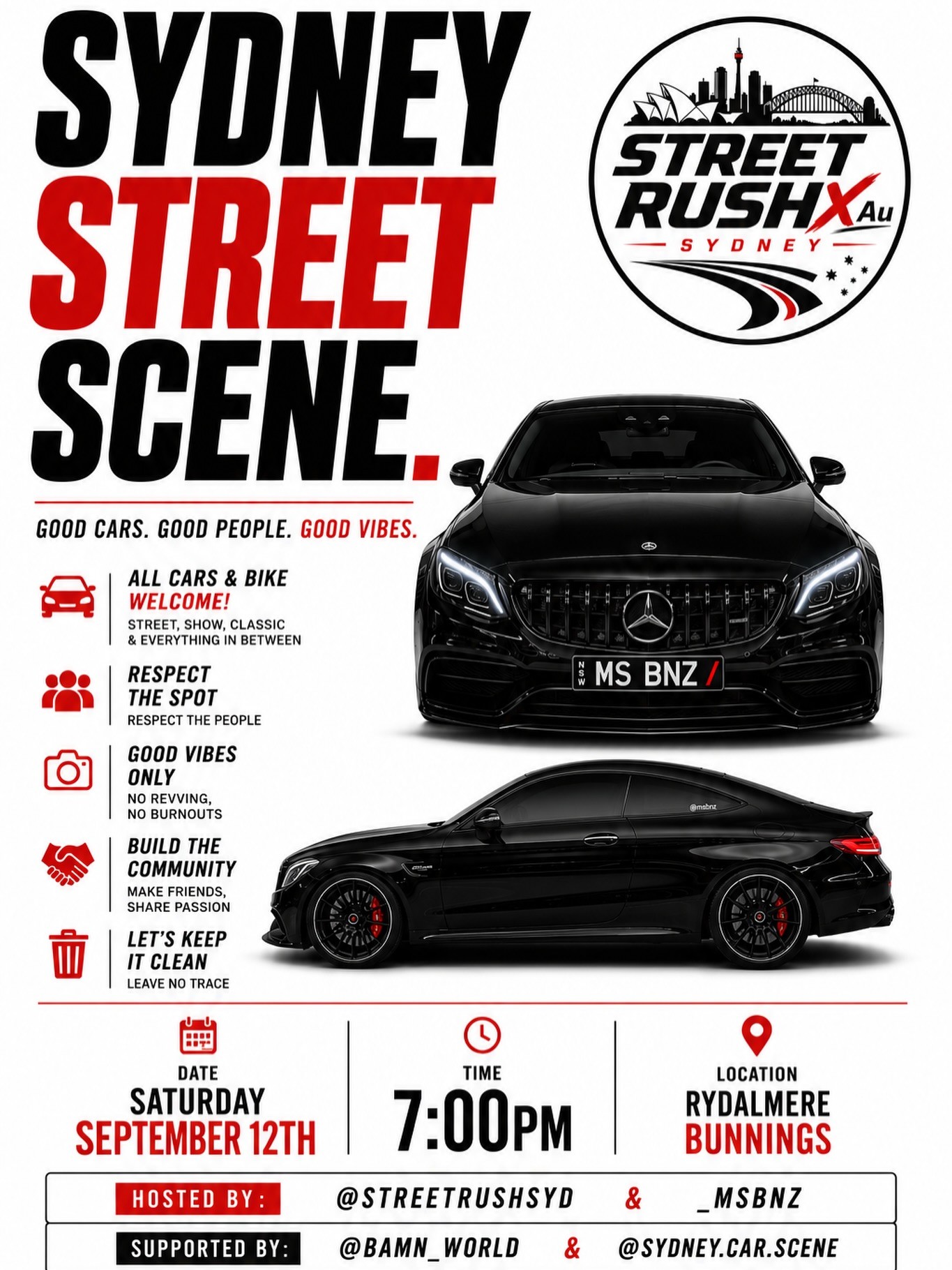 Sydney Street Scene — Euro/Classic car meet in Sydney, NSW on Saturday 12 September 2026