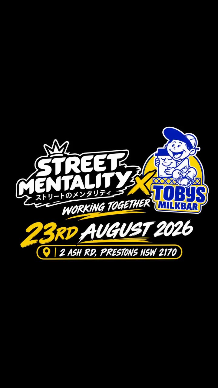 Cars & Coffee: Street Mentality x Toby's Milkbar — Stance/JDM car meet in Sydney, NSW on Sunday 23 August 2026