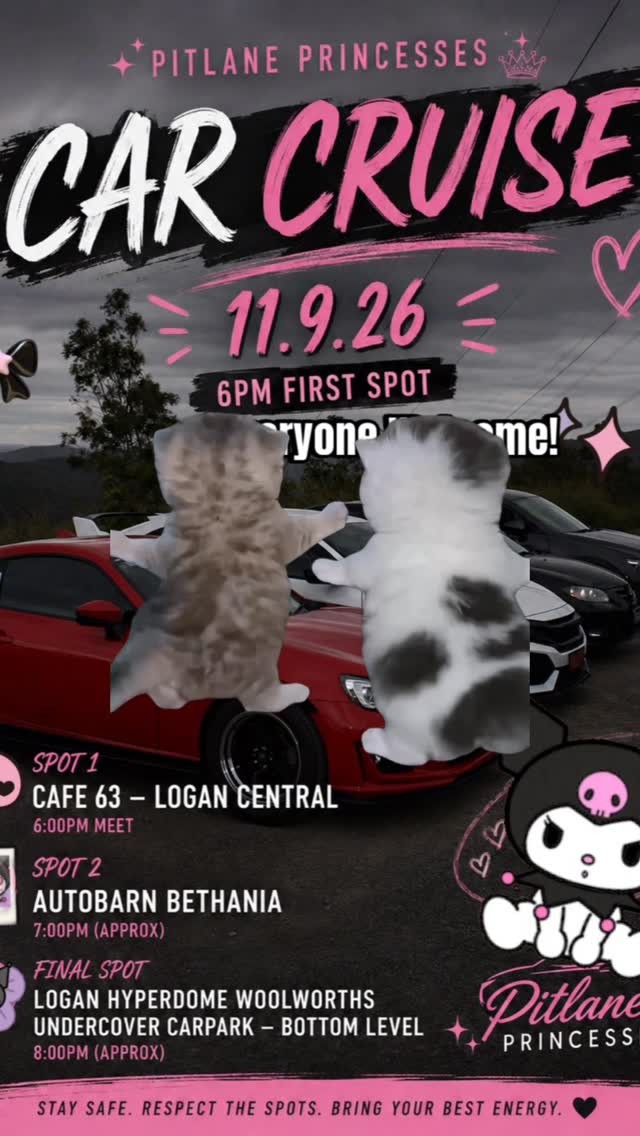 Pitlane Princesses Car Cruise — car meet in Brisbane, QLD on Friday 11 September 2026