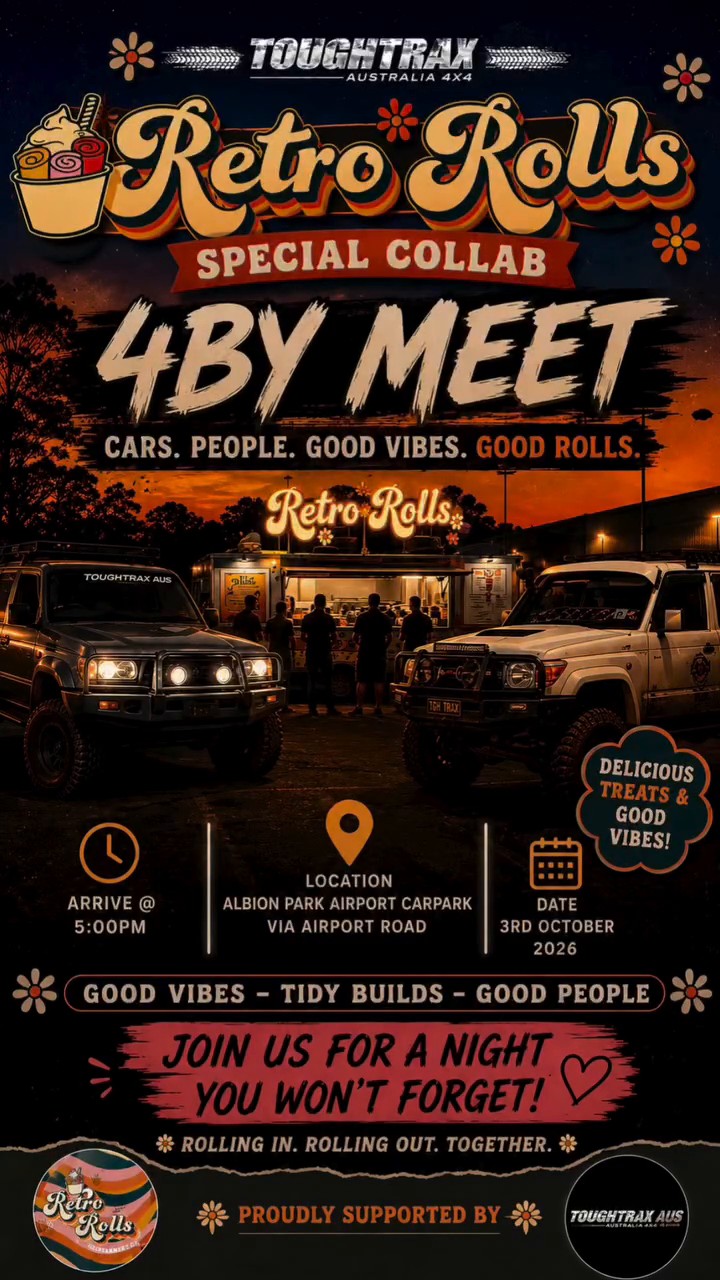 ToughTrax x Retro Rolls — 4x4/Classic car meet in Wollongong, NSW on Saturday 3 October 2026