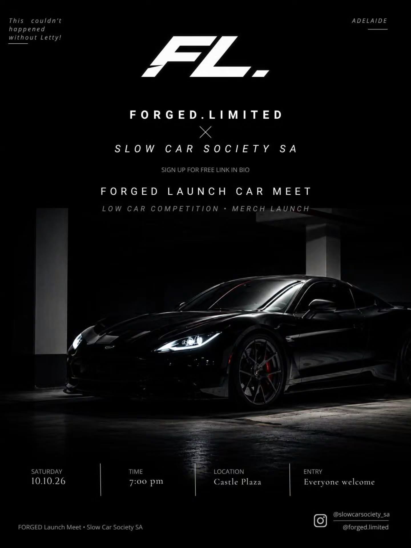 Forged Launch Car Meet — Stance car meet in Adelaide, SA on Saturday 10 October 2026