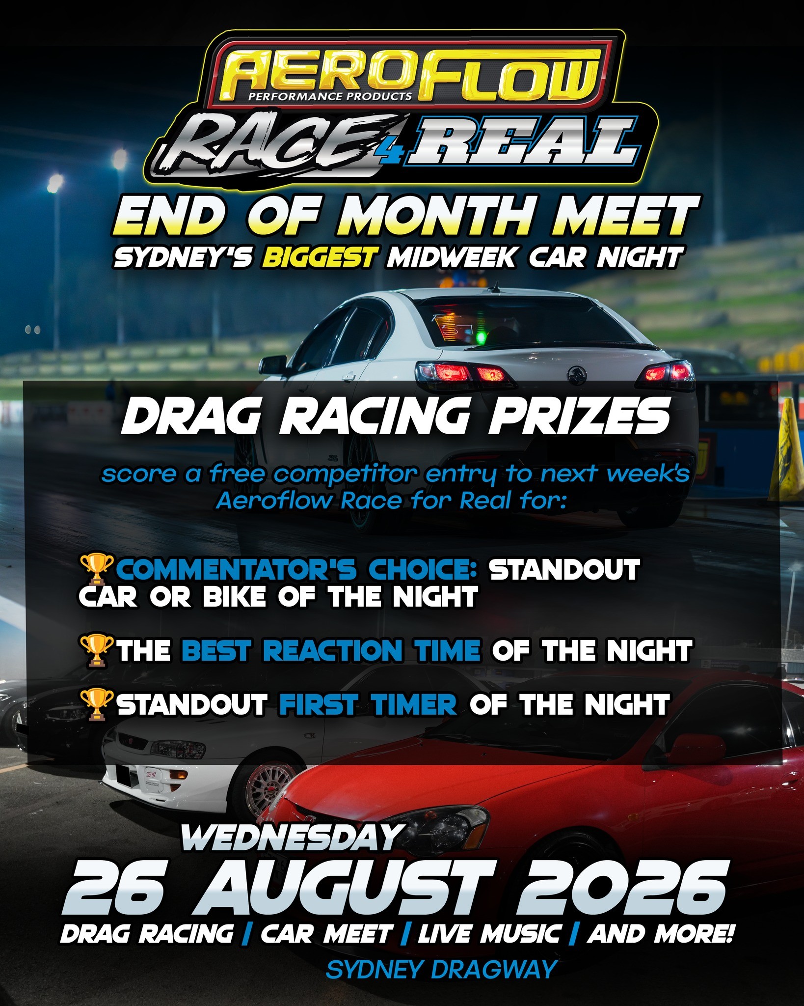 Aeroflow Race 4 Real - End of Month Meet — Euro/JDM track day in Sydney, NSW on Wednesday 26 August 2026