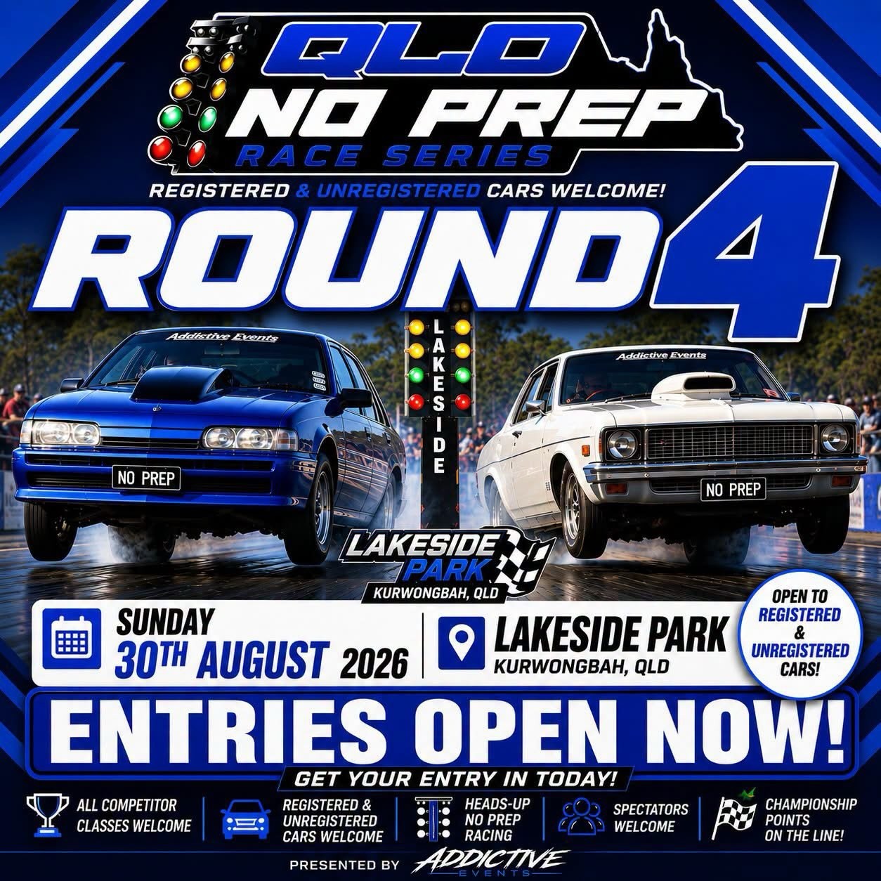 QLD No Prep Race Series Round 4 — Muscle track day in Brisbane, QLD on Sunday 30 August 2026