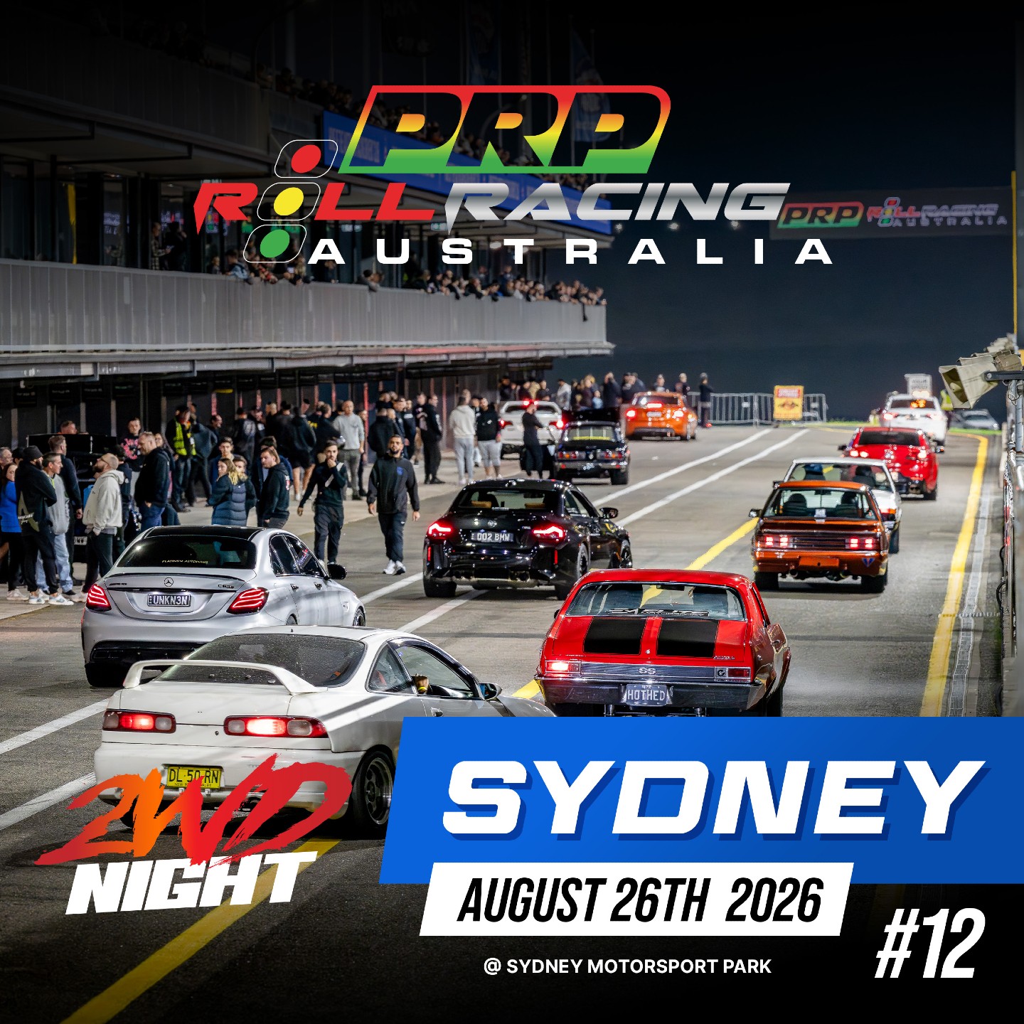 Roll Racing Sydney 2WD Night — JDM/Muscle track day in Sydney, NSW on Wednesday 26 August 2026