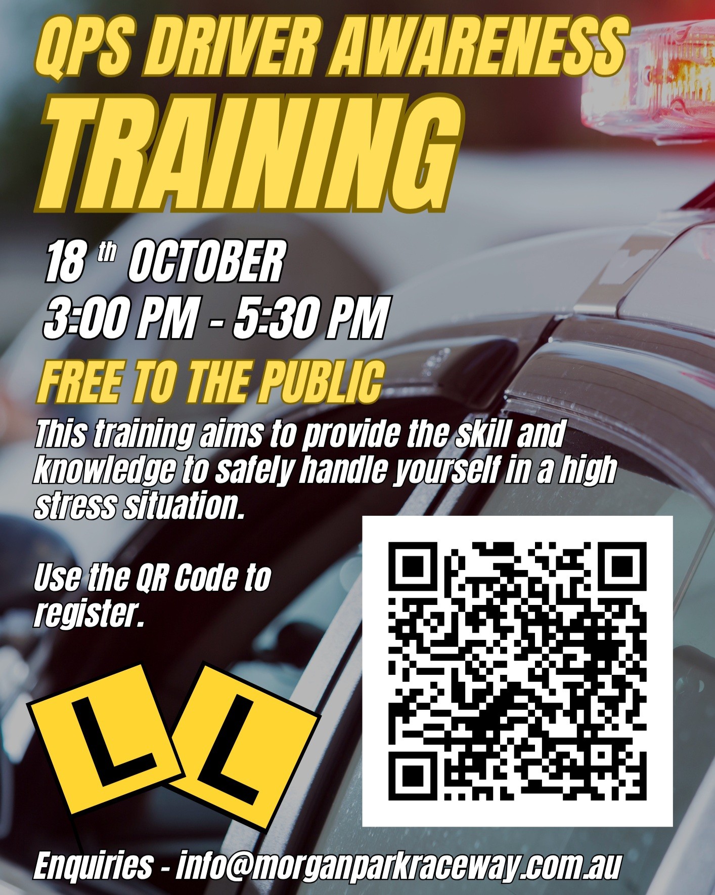 QPS Driver Awareness Training — track day in Brisbane, QLD on Sunday 18 October 2026