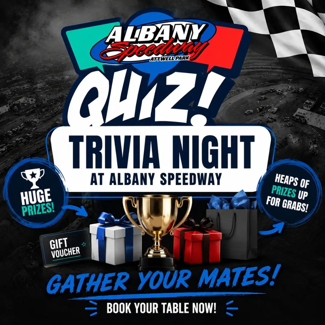 Albany Speedway Quiz Night — Muscle car meet in Perth, WA on Saturday 12 September 2026