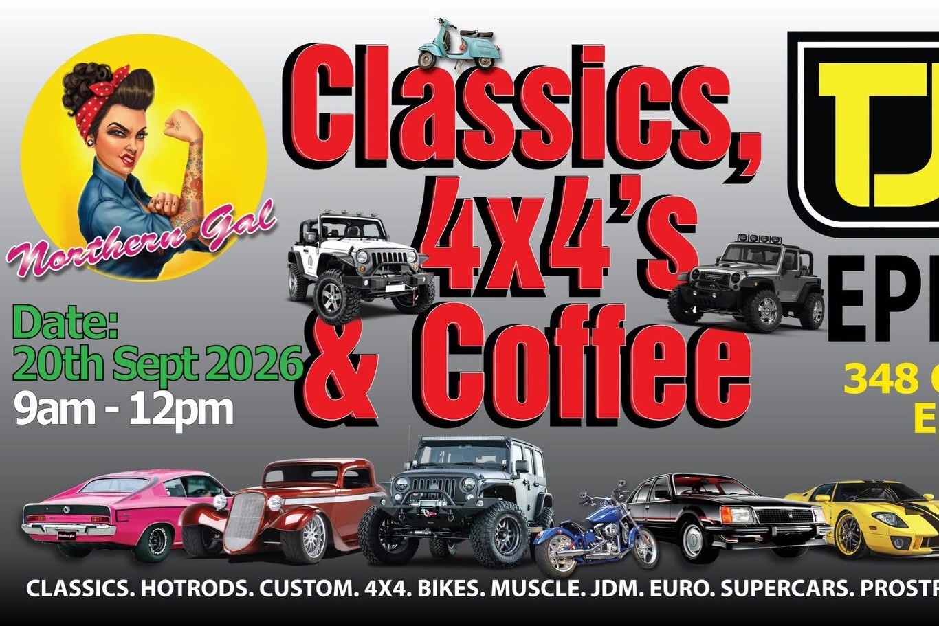 Classics, 4x4's & Coffee — Classic/4x4 car meet in Melbourne, VIC on Sunday 20 September 2026