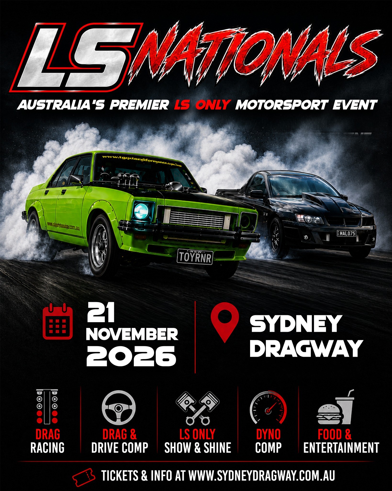 LS Nationals — Muscle spectator event in Sydney, NSW on Saturday 21 November 2026