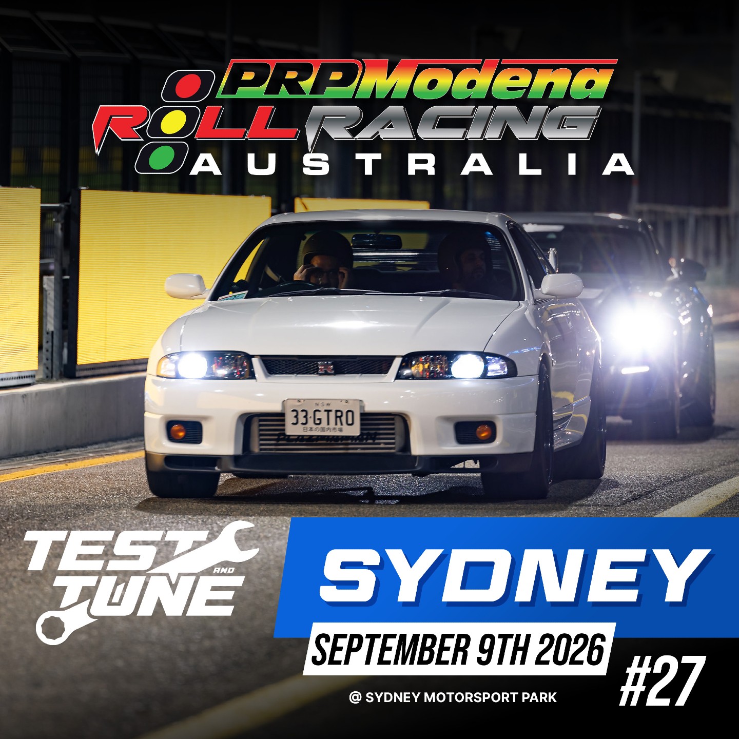 PRP Modena Roll Racing Australia Test & Tune #27 — JDM/Muscle track day in Sydney, NSW on Wednesday 9 September 2026