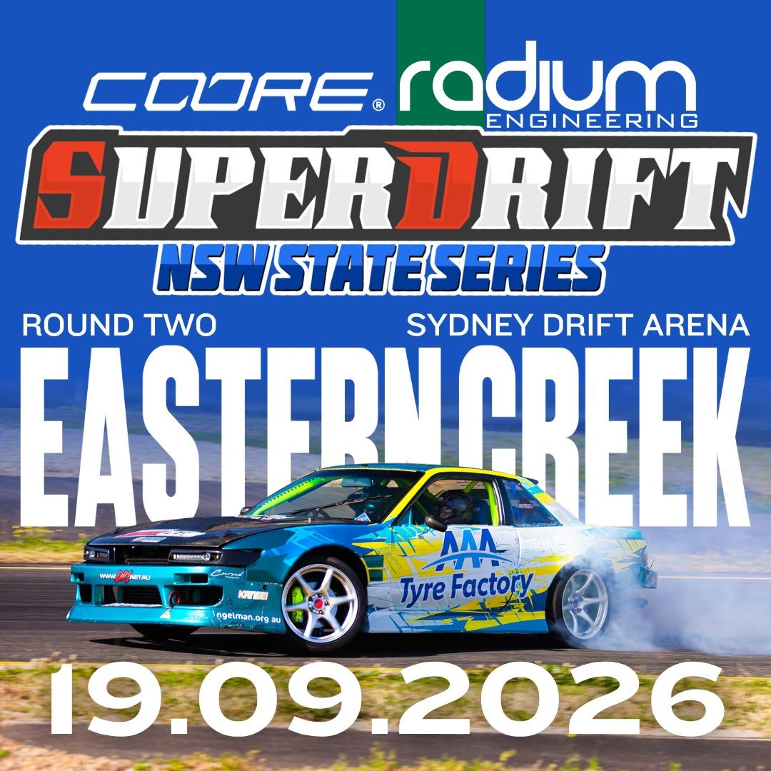 Superdrift NSW State Series Round Two — JDM spectator event in Sydney, NSW on Saturday 19 September 2026