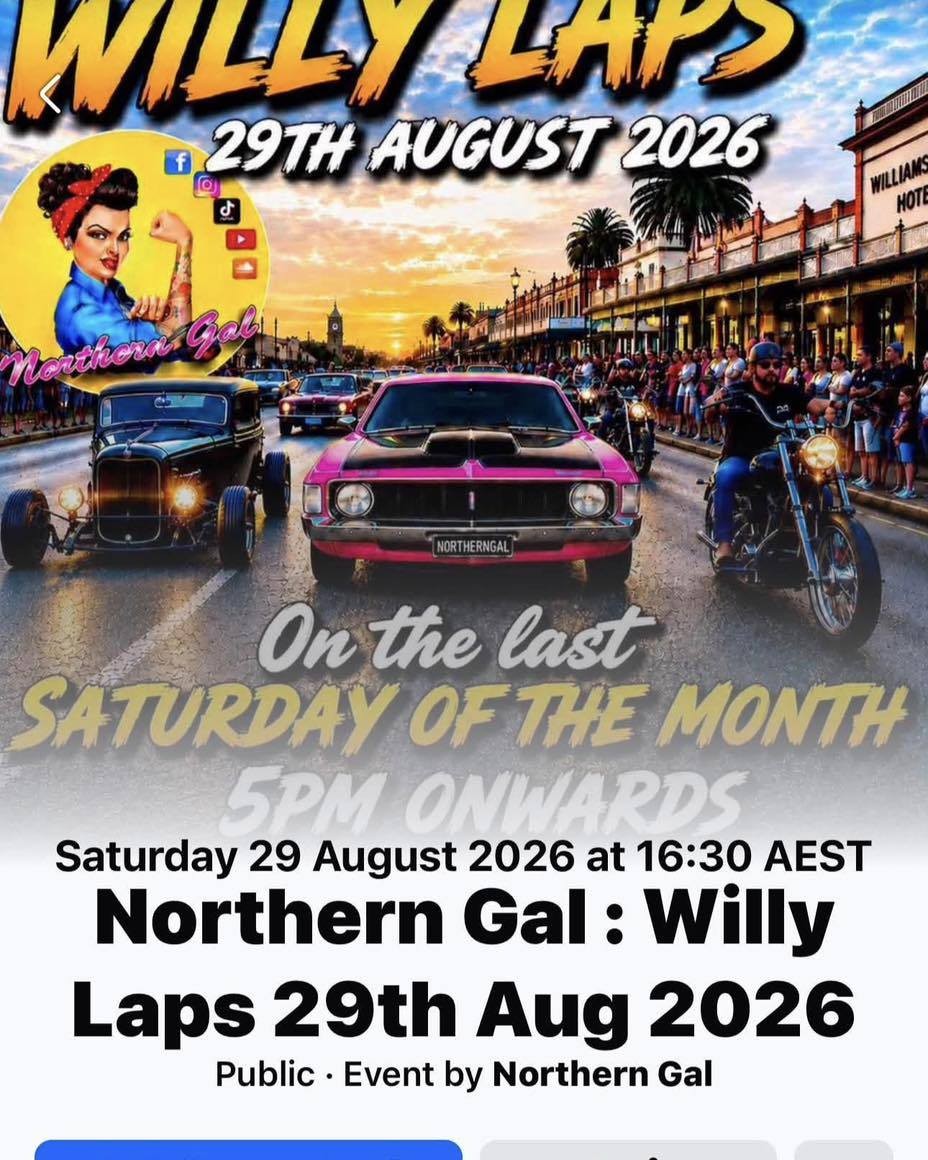 Willy Laps — Classic/Muscle car meet in Melbourne, VIC on Saturday 29 August 2026