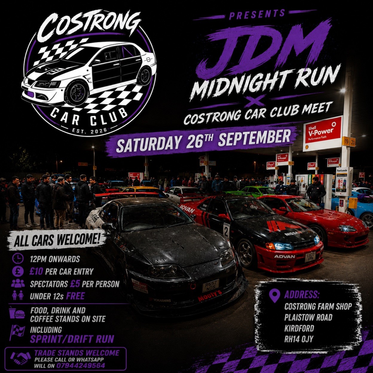 JDM Midnight Run x Costrong Car Club Meet — JDM car meet in International on Saturday 26 September 2026