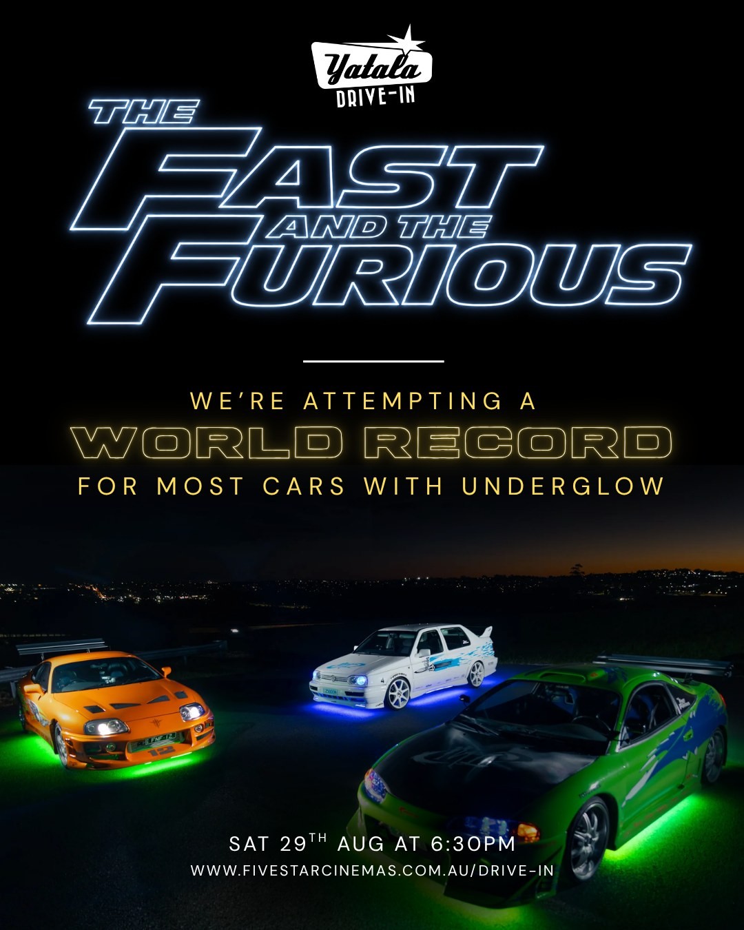 The Fast and the Furious Anniversary Screening — JDM/Stance car meet in Gold Coast, QLD on Saturday 29 August 2026