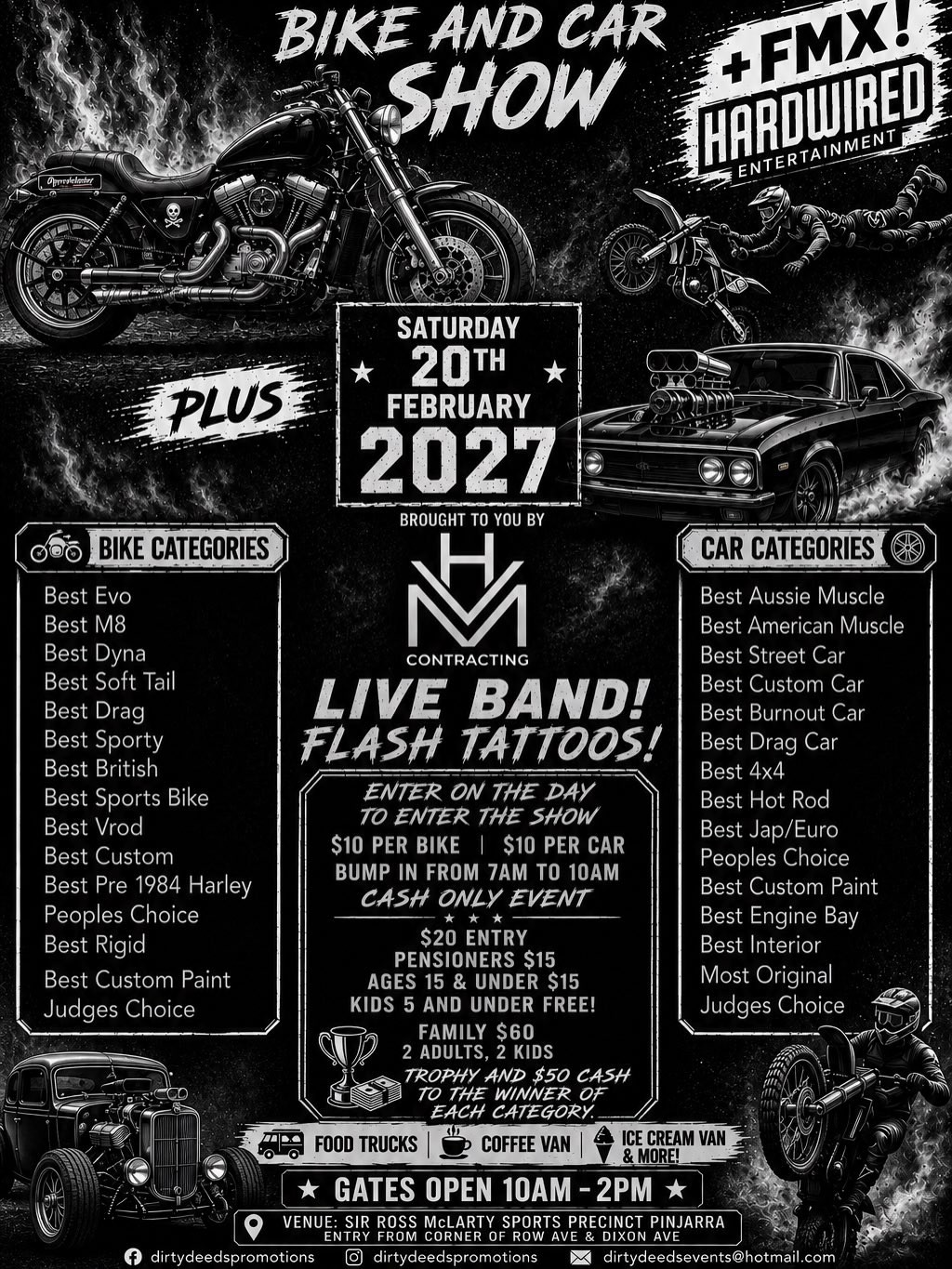 Dirty Deeds Bike and Car Show — 4x4/Classic car meet in Perth, WA on Saturday 20 February 2027