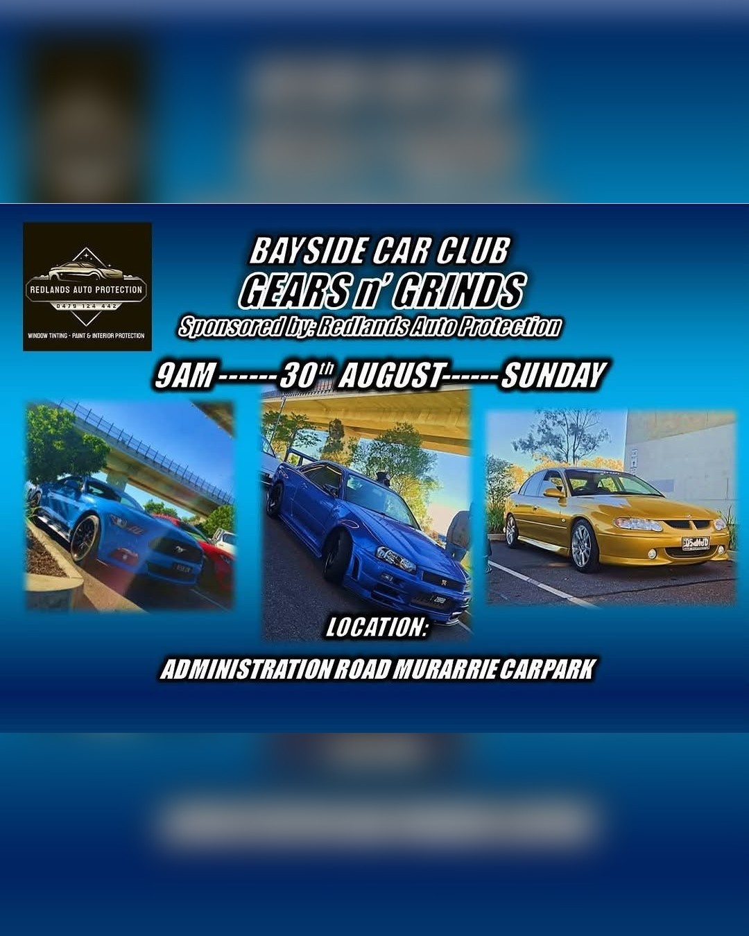 Gears n' Grinds — JDM/Muscle car meet in Brisbane, QLD on Sunday 30 August 2026