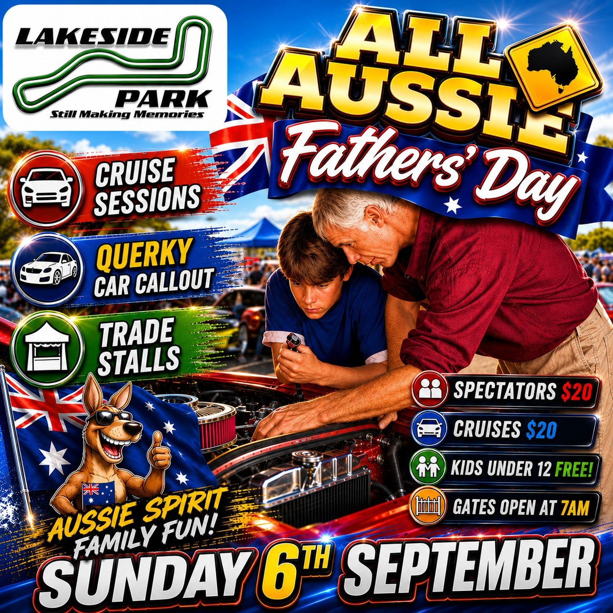 All Aussie Father's Day — Muscle car meet in Brisbane, QLD on Sunday 6 September 2026