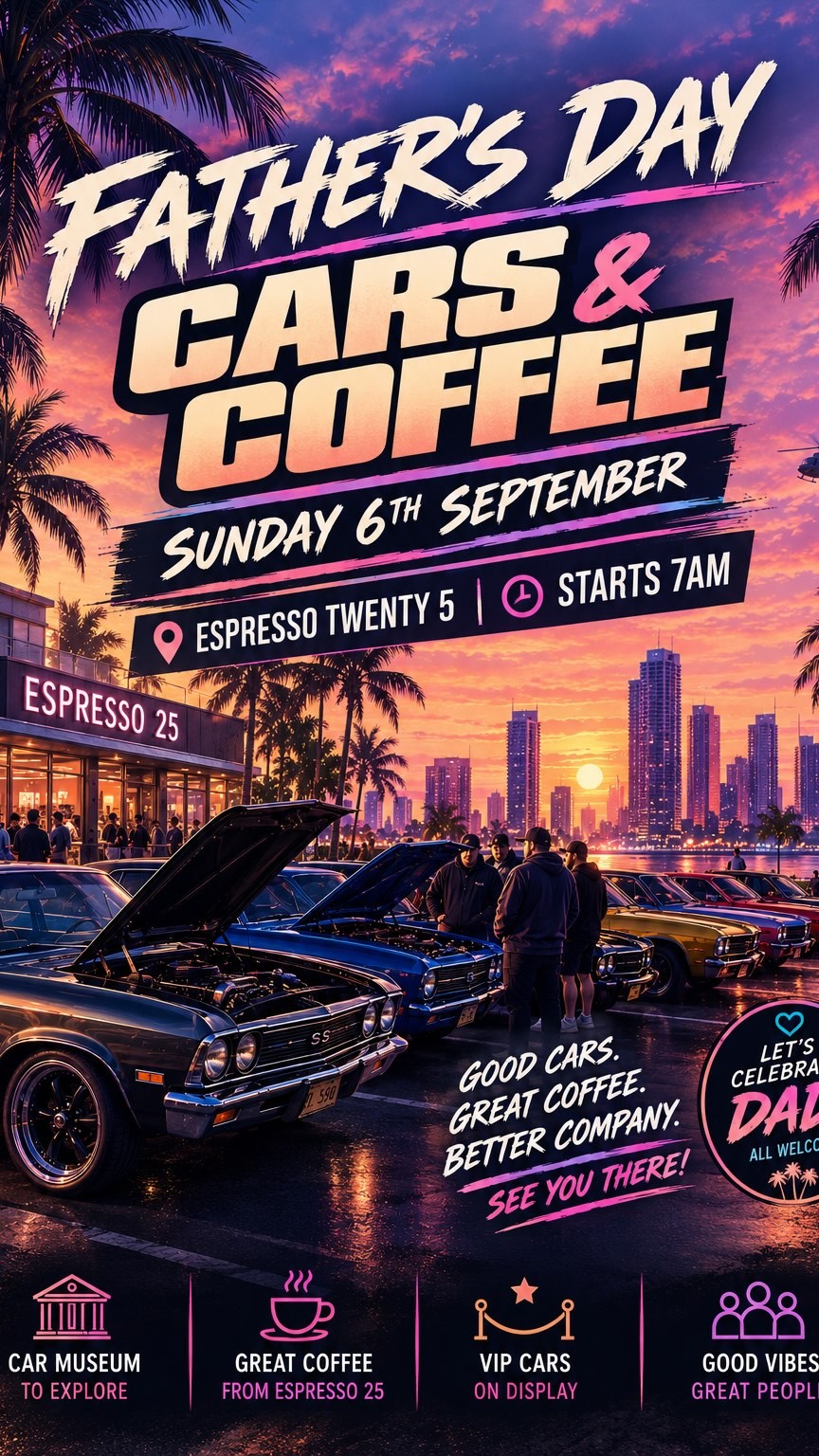 Father's Day Cars & Coffee — car meet in Gold Coast, QLD on Sunday 6 September 2026