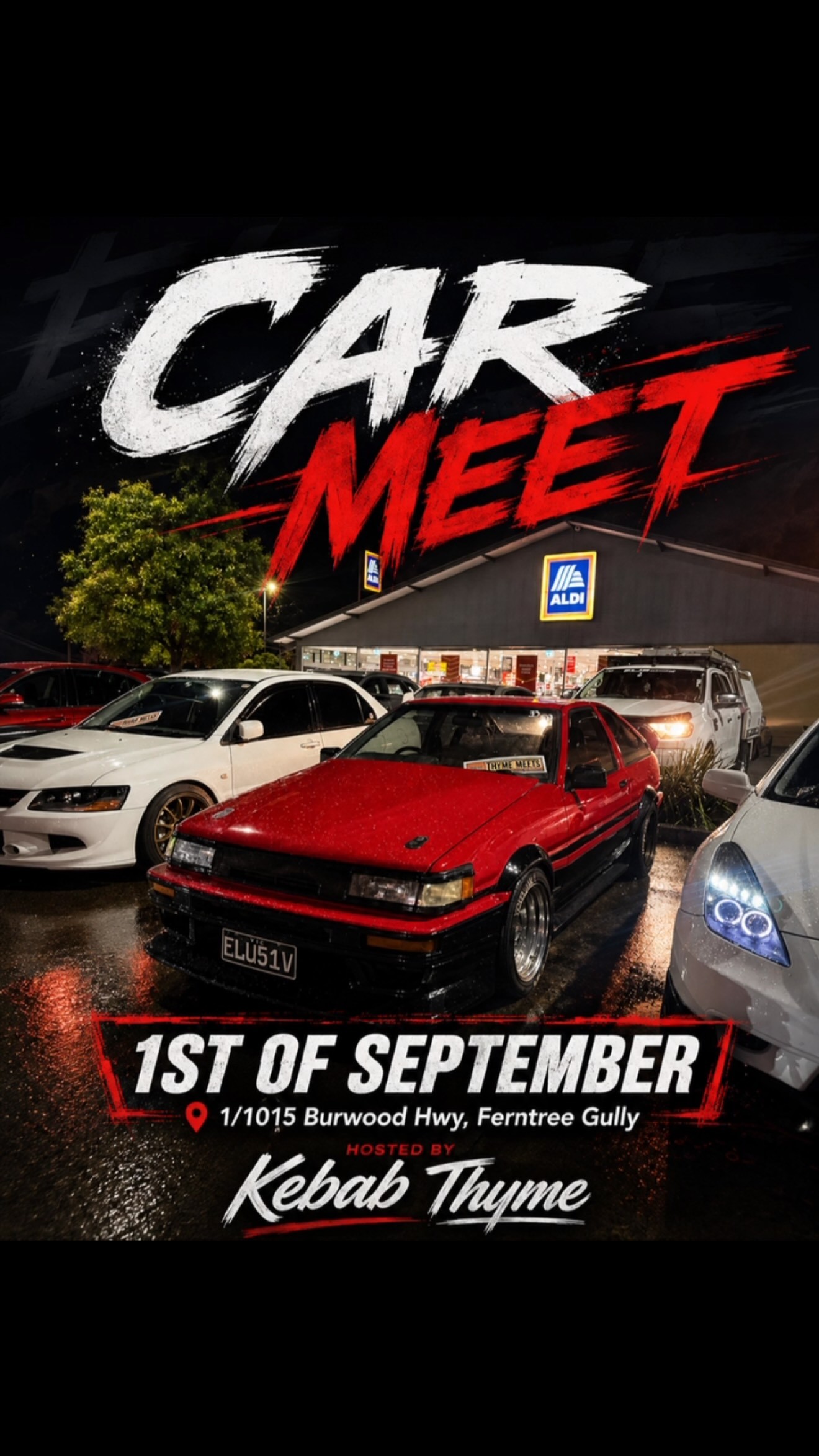 Kebab Thyme Car Meet — JDM car meet in Melbourne, VIC on Tuesday 1 September 2026