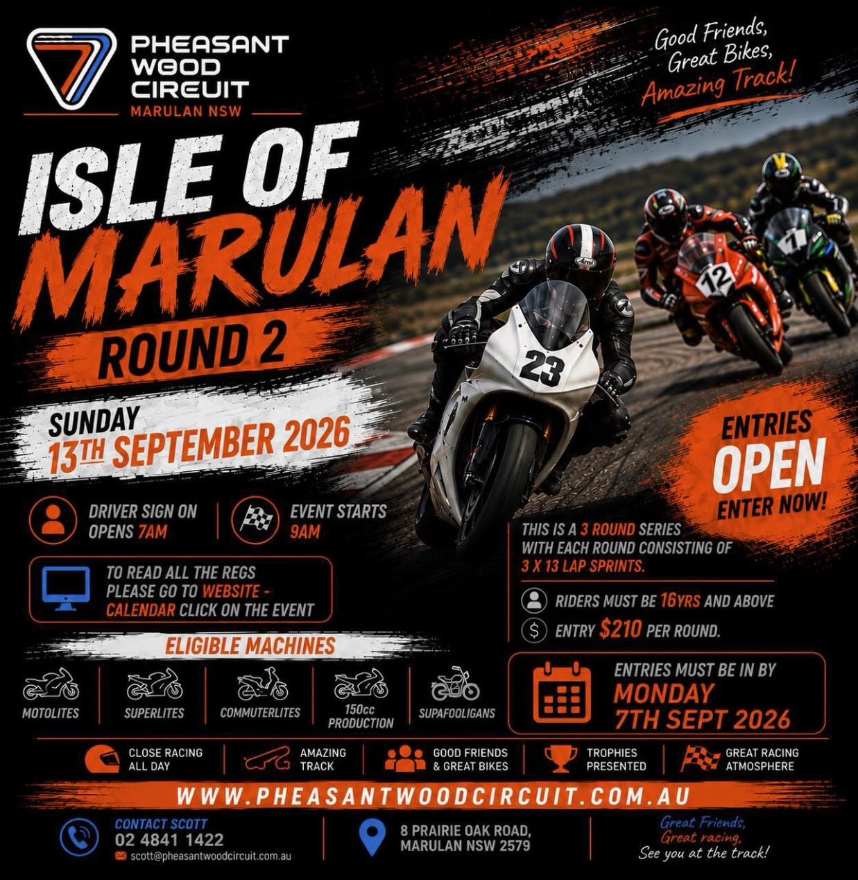Isle of Marulan Round 2 — track day in Sydney, NSW on Sunday 13 September 2026