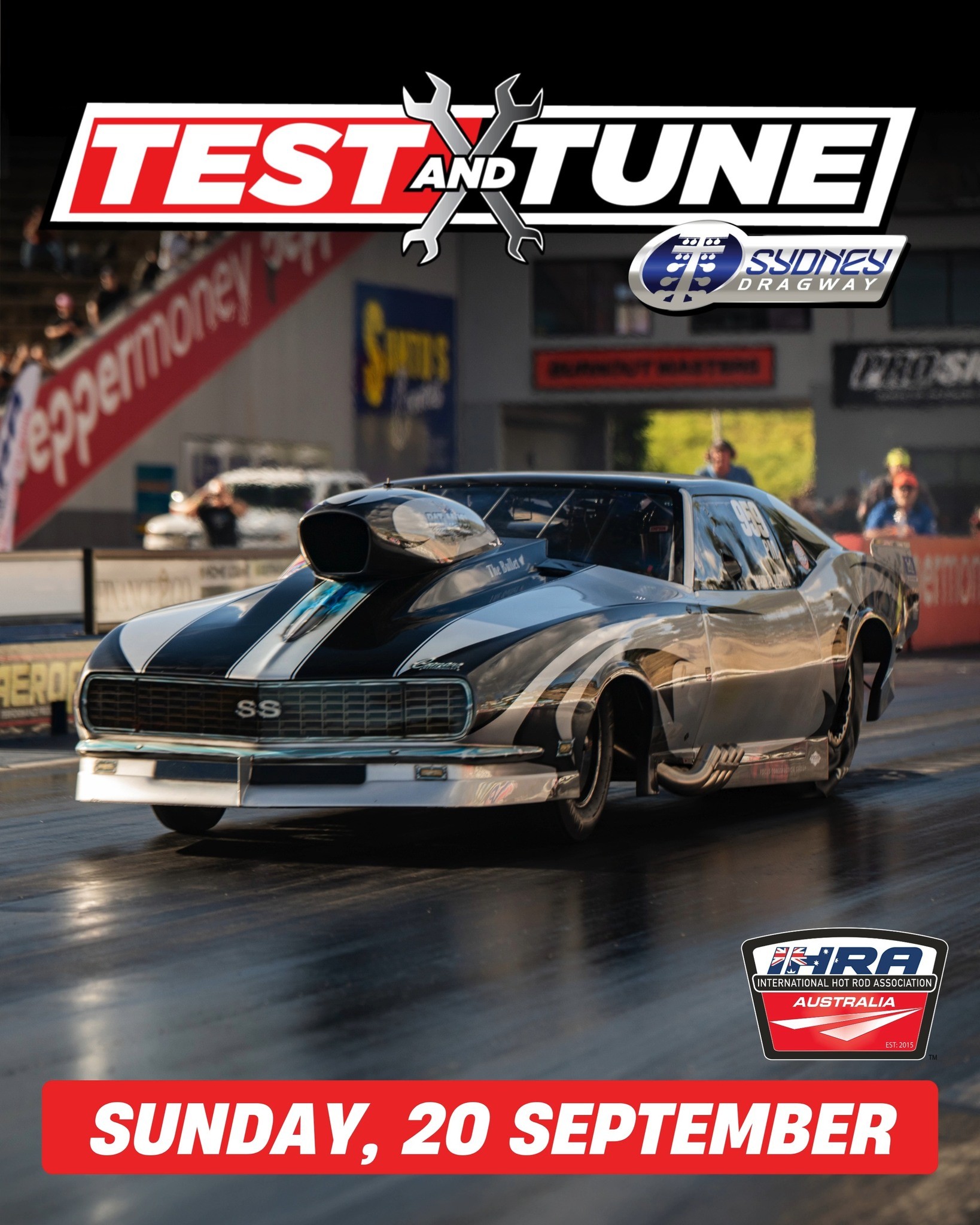 Sydney Dragway Test & Tune — Muscle track day in Sydney, NSW on Sunday 20 September 2026