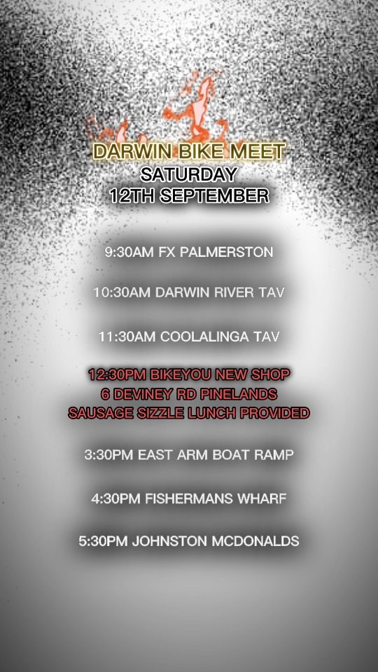 Darwin Bike Meet — car meet in Darwin, NT on Saturday 12 September 2026