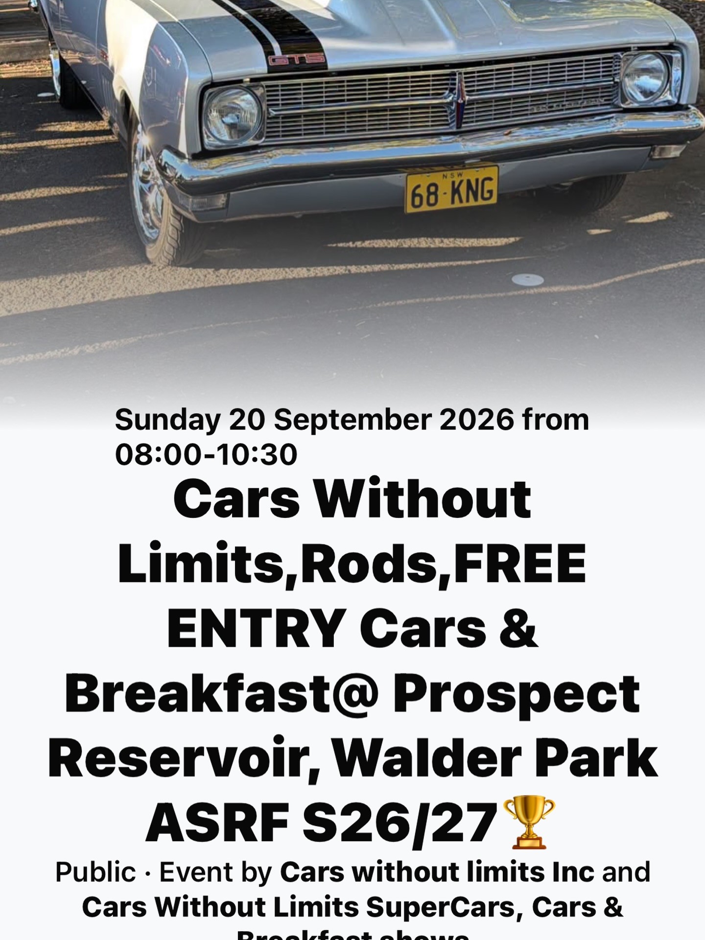 Cars Without Limits, Rods, FREE ENTRY Cars & Breakfast — Classic/JDM car meet in Sydney, NSW on Sunday 20 September 2026