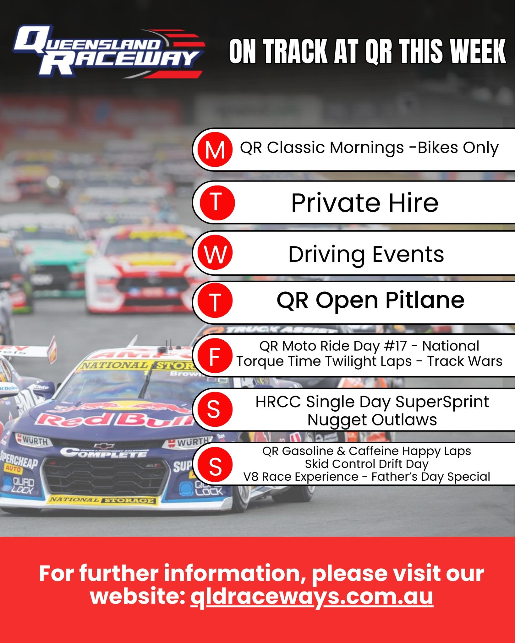 QR Gasoline & Caffeine Happy Laps — track day in Brisbane, QLD on Sunday 6 September 2026